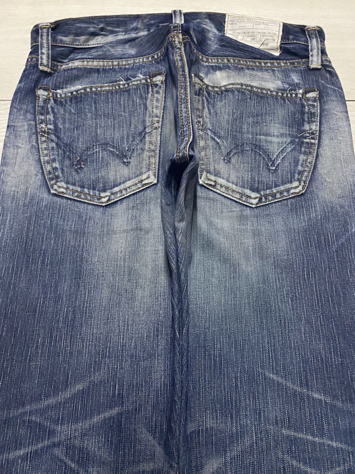 Junya Watanabe Vintage Edwin 503 Faded Wash Distressed Loose Jeans Size US 32 / EU 48 - 4 Thumbnail