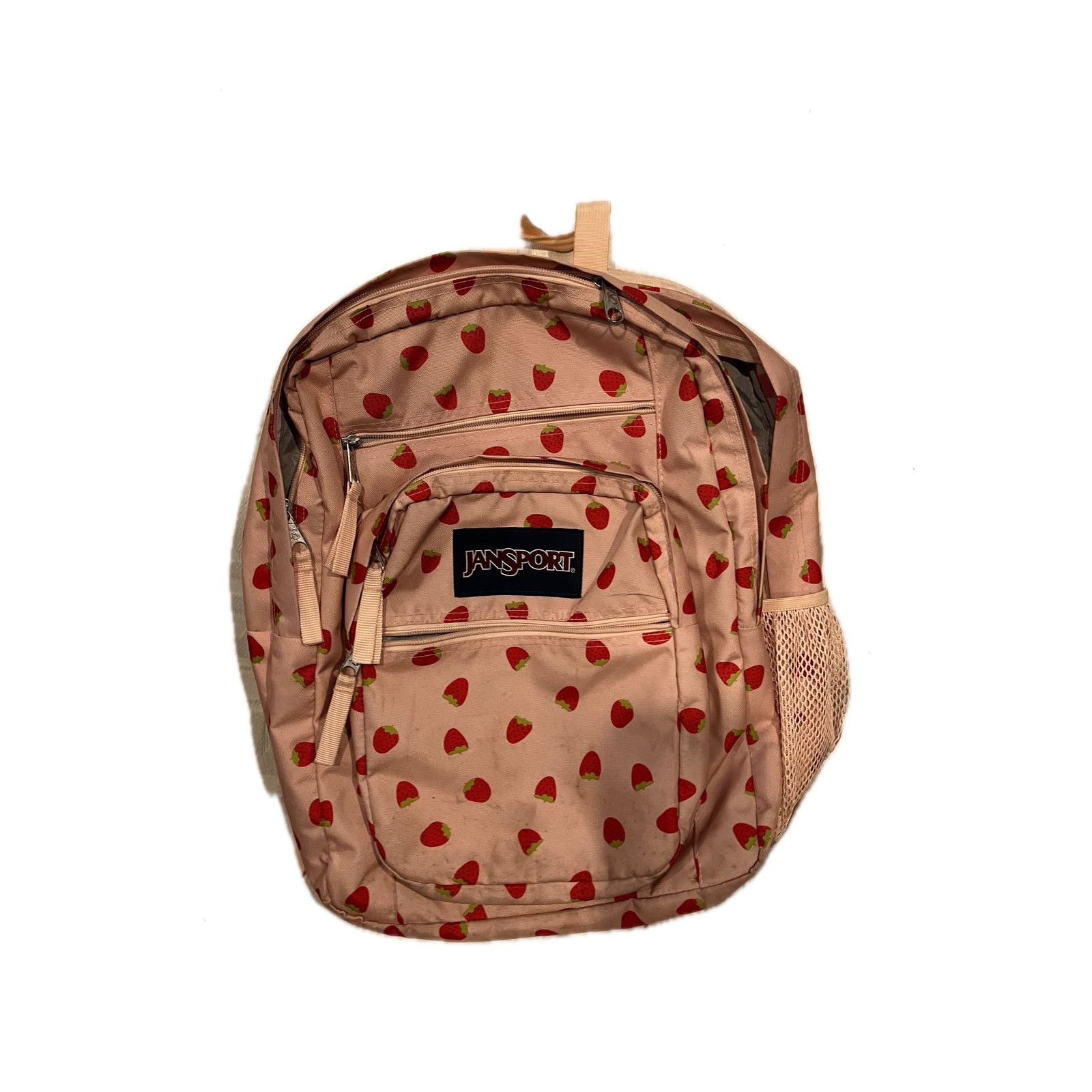 Jansport JanSport Pink Strawberry Big Student 3 Section Backpack Size 30 - 1 Thumbnail