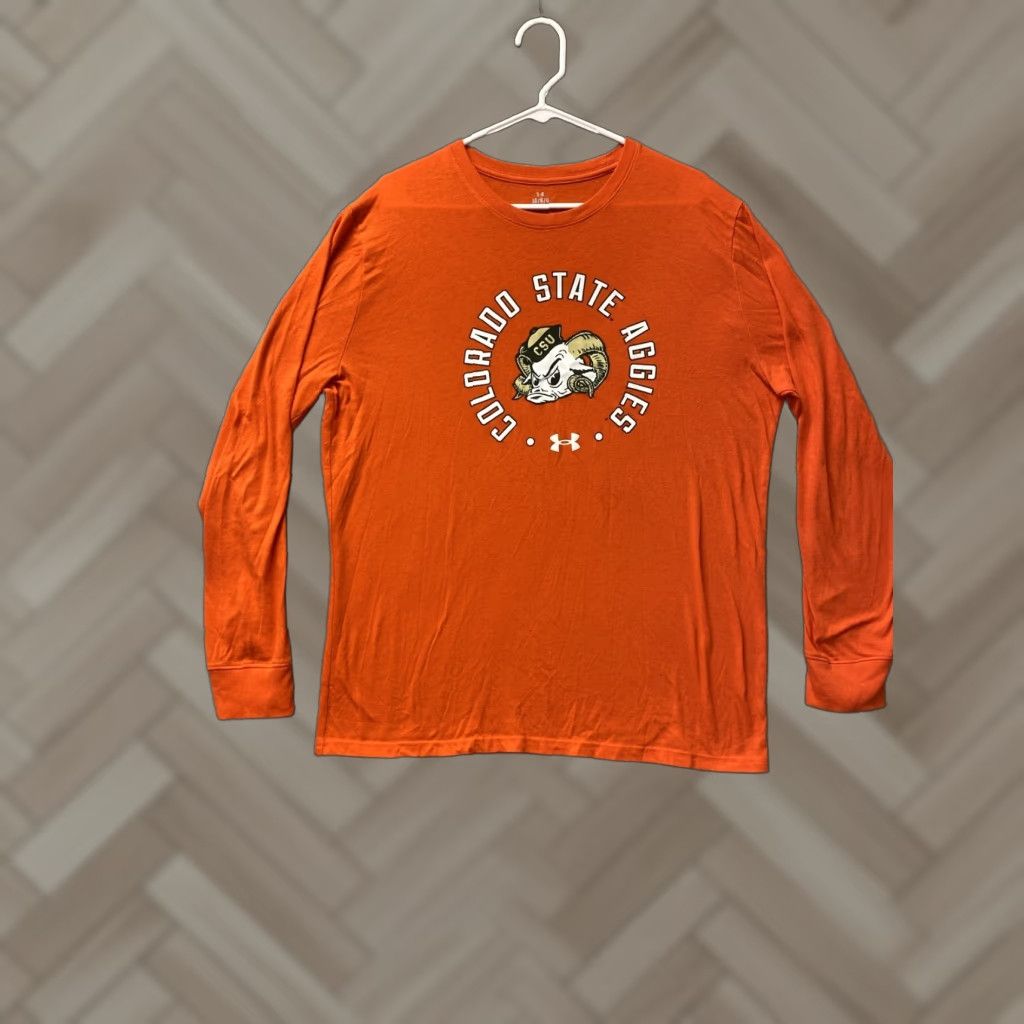Under Armour Under Armour Shirt Men L Long Sleeve Solid Orange / 57-71 Adults Mens L Orange Shirt Size L / US 10 / IT 46 - 1 Thumbnail