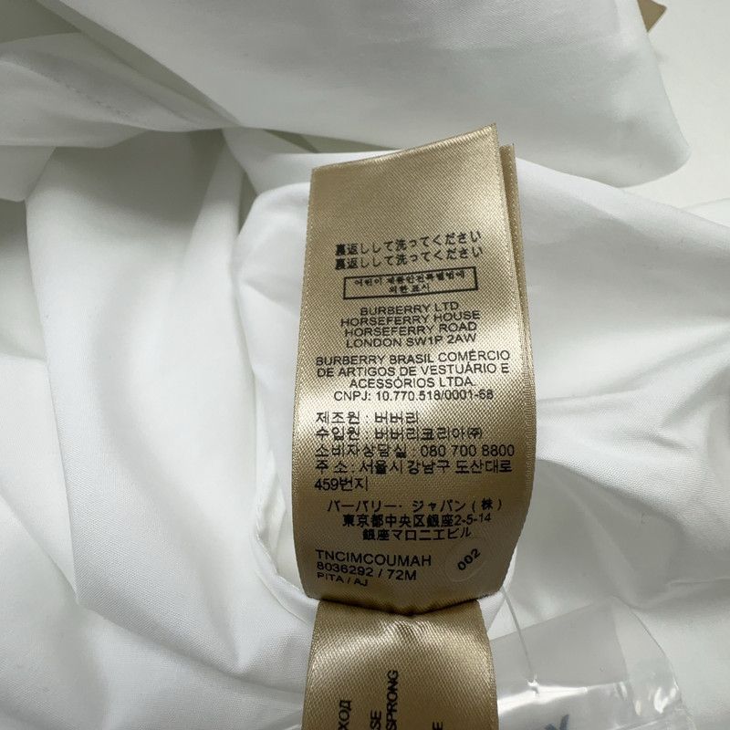 Burberry Burberry White Logo Embroidered Long Sleeve Shirt 0079 Size US XL / EU 56 / 4 - 1 Thumbnail