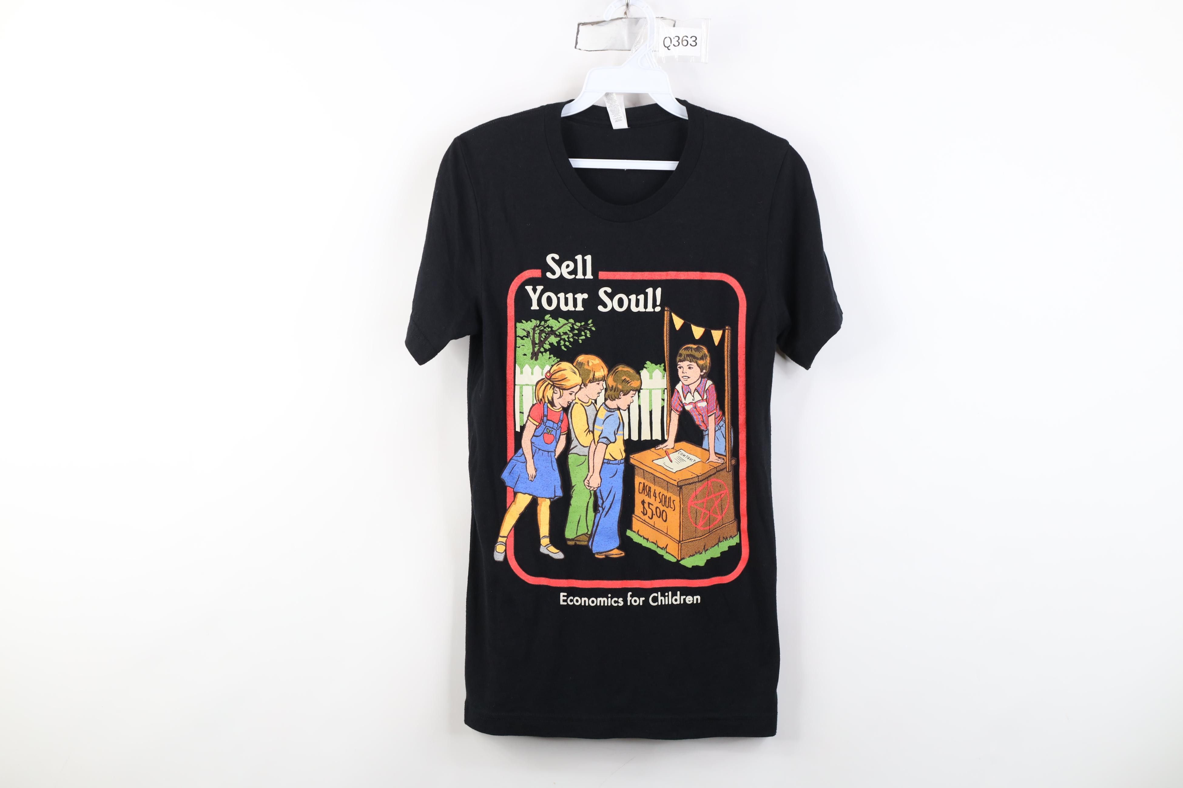 Vintage Y2K Streetwear Economics For Children Sell Your Soul T-Shirt Size XS / US 0-2 / IT 36-38 - 1 Thumbnail