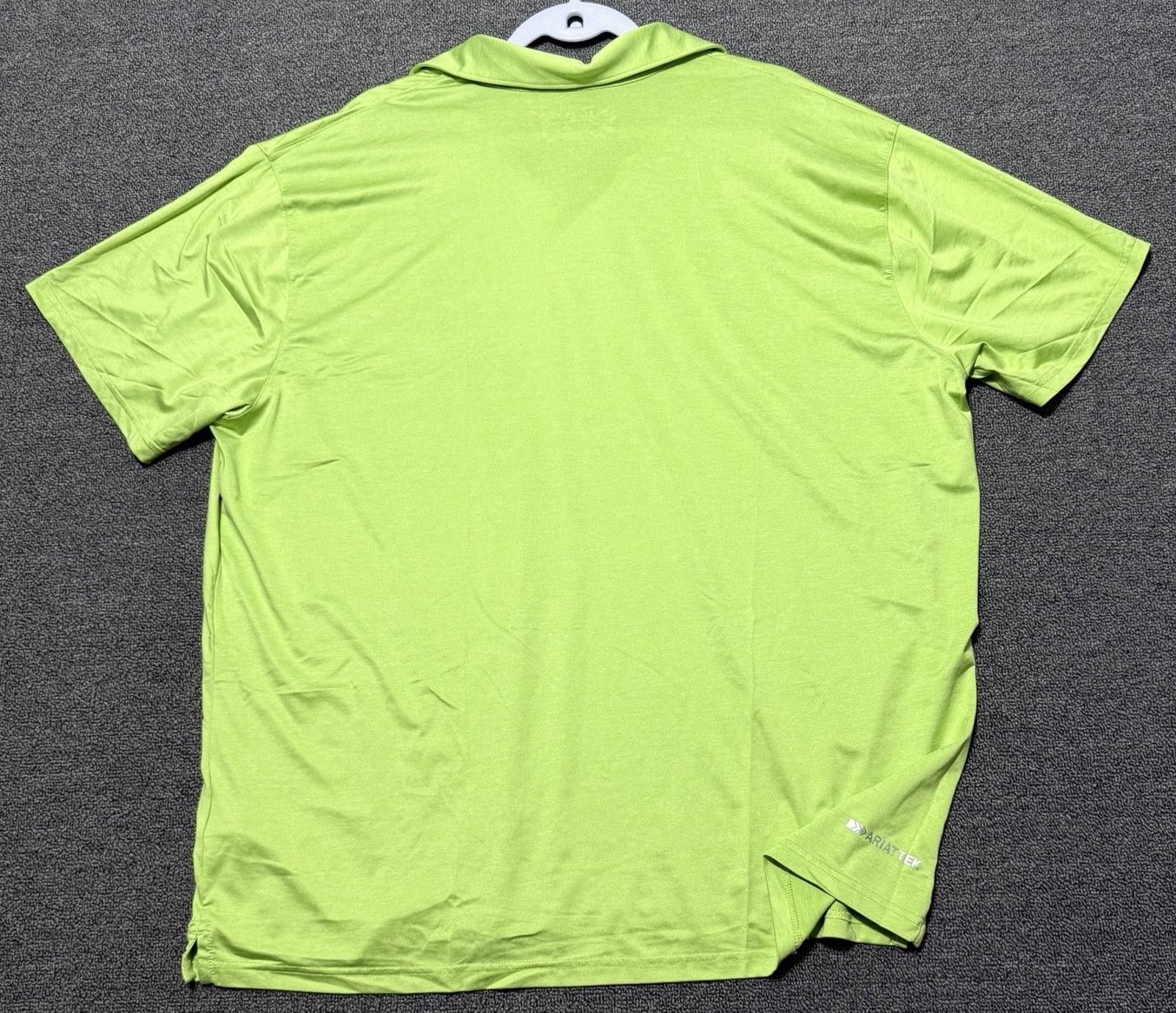 Ariat Ariat Tek Polo Shirt Mens XXL Hi-Vis Green Short Sleeve Size US XXL / EU 58 / 5 - 2 Thumbnail