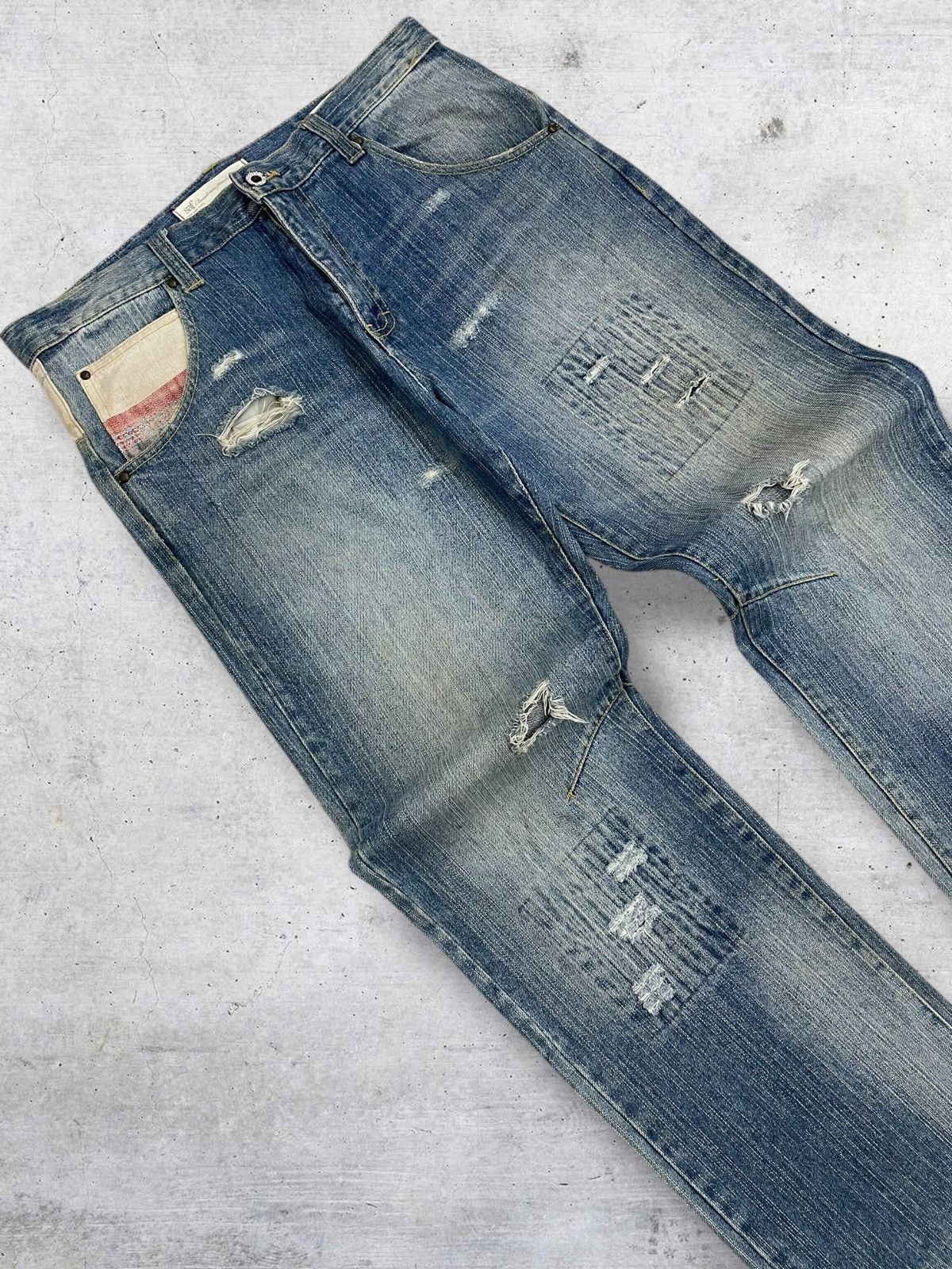 PPFM VINTAGE JAPAN DISTRESS PATCHWORK ARSTHETIC GRUNGE SAF DENIM Size US 33 - 4 Thumbnail