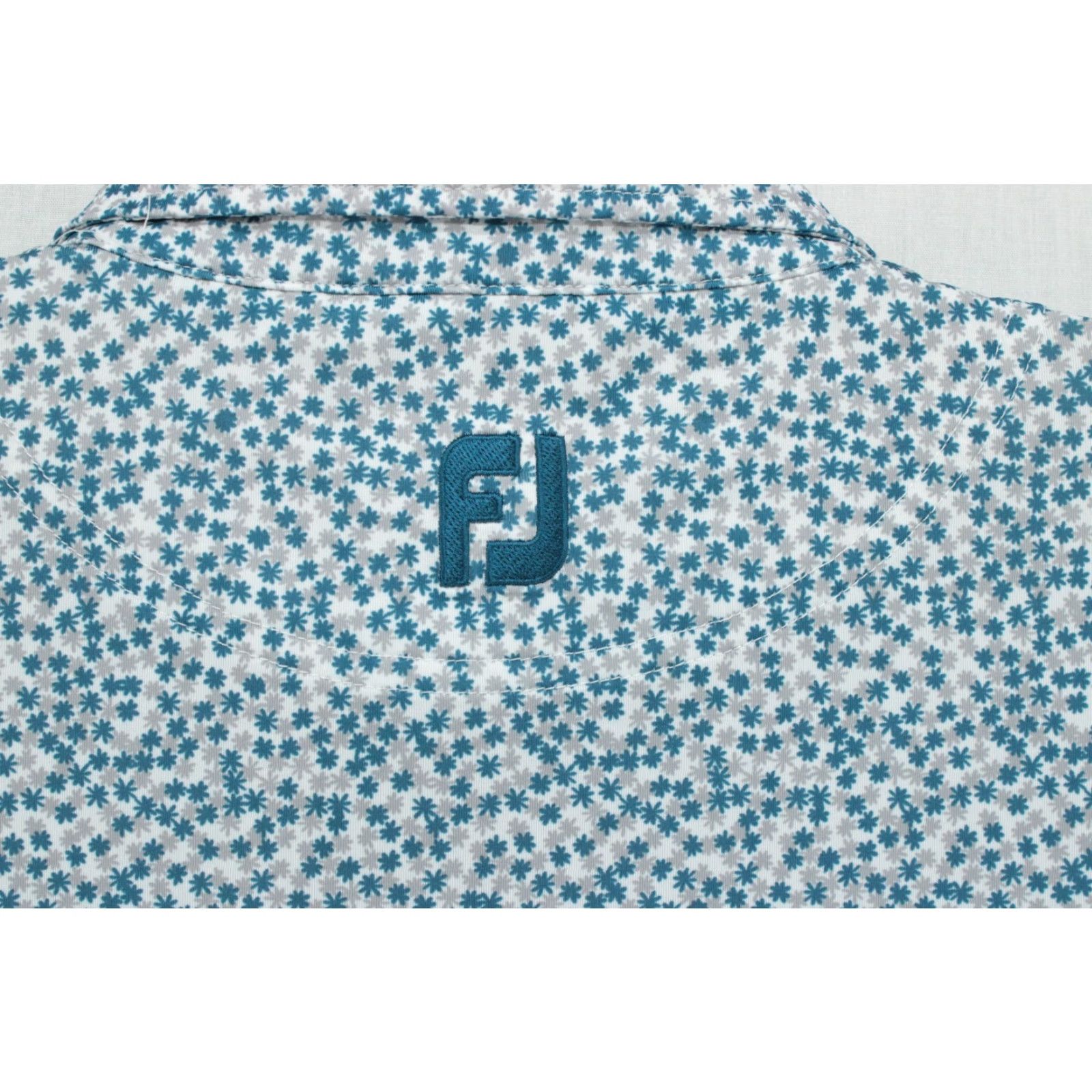 Footjoy Footjoy FJ Golf Shirt Men's Large Blue Geometric Short Sleeve Performance Polo Size US L / EU 52-54 / 3 - 4 Thumbnail