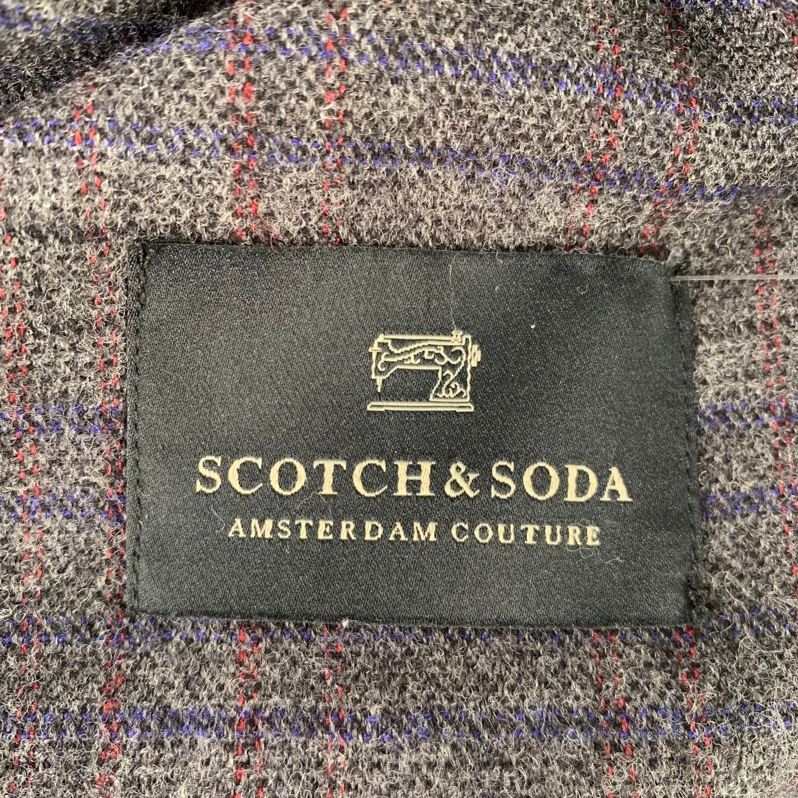 Scotch & Soda SCOTCH AND SODA Grey Navy Stripe Wool Blend Woven Scarf Size ONE SIZE - 4 Thumbnail