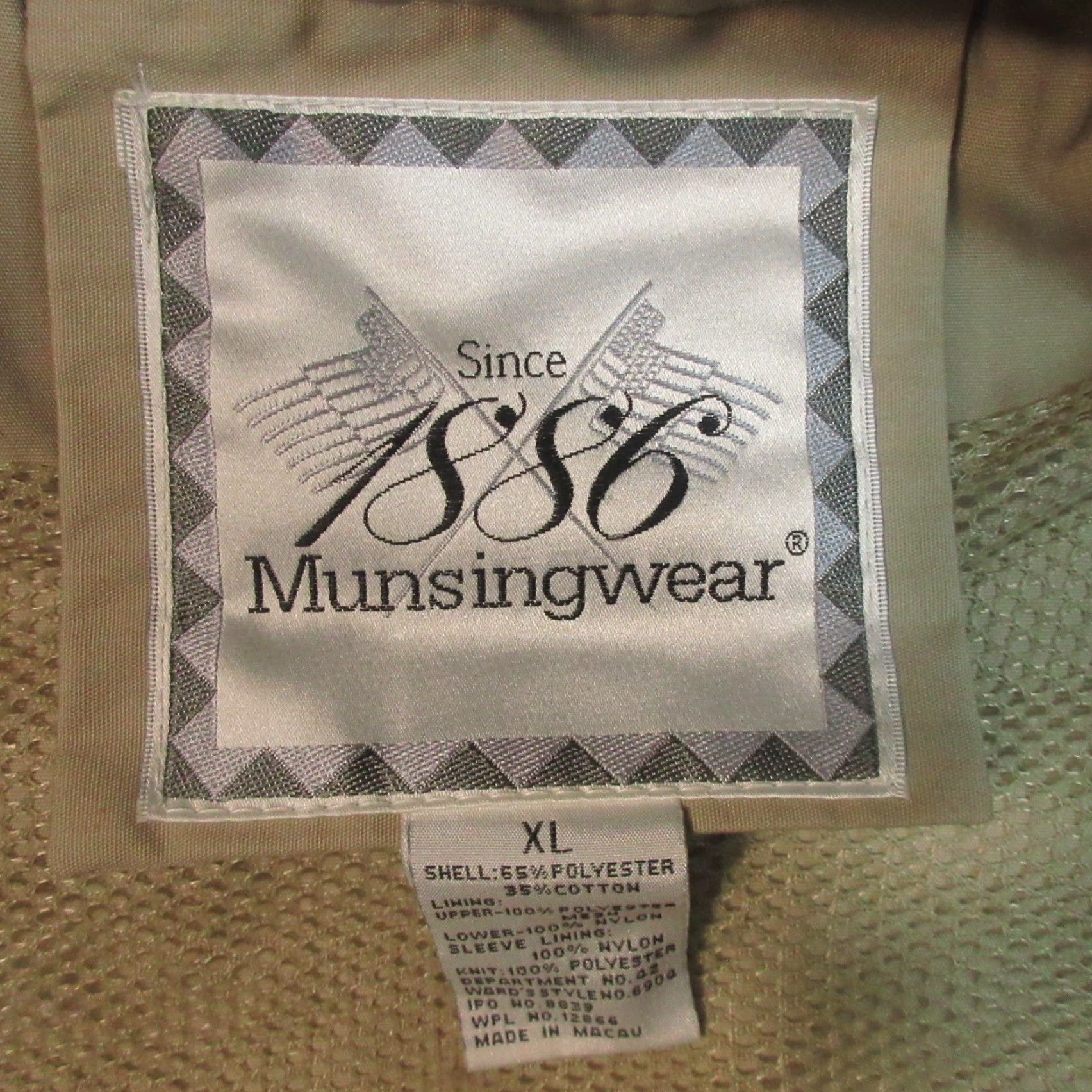 Vintage VINTAGE Munsingerwear Harrison Bomber Jacket Mens XL Oversized Beige Lightweight Lined Size US XL / EU 56 / 4 - 3 Thumbnail