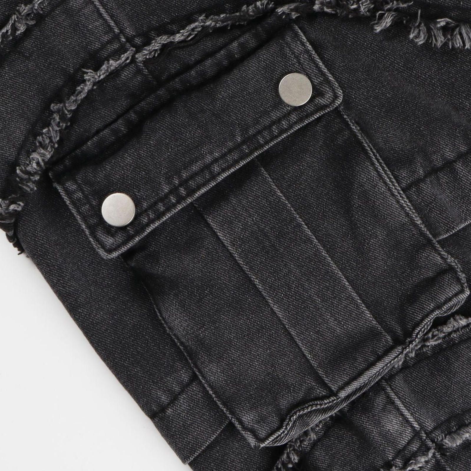 Japanese Brand Distressed Cargo Denim Jeans, Wide Leg Jeans Size US 32 / EU 48 - 3 Thumbnail
