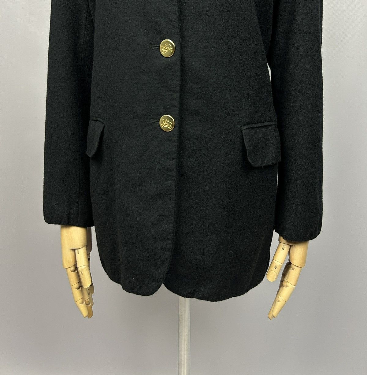 Burberry × Designer Vintage Burberrys Wool/Cashmere Black Knit Blazer Jacket Size L / US 10 / IT 46 - 4 Thumbnail