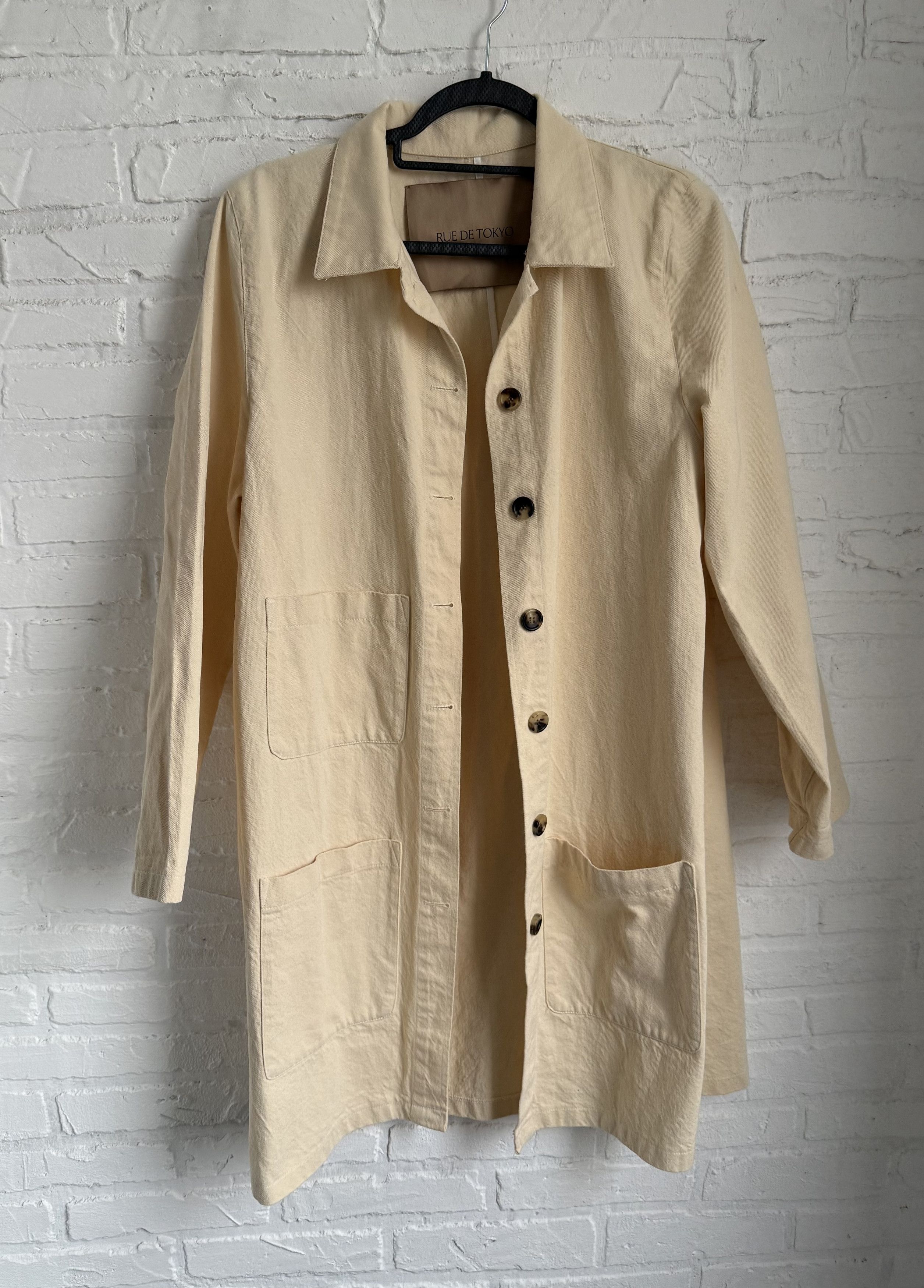 Japanese Brand RUE DE TOKYO Beige Cotton denim work jacket Size L / US 10 / IT 46 - 6 Thumbnail