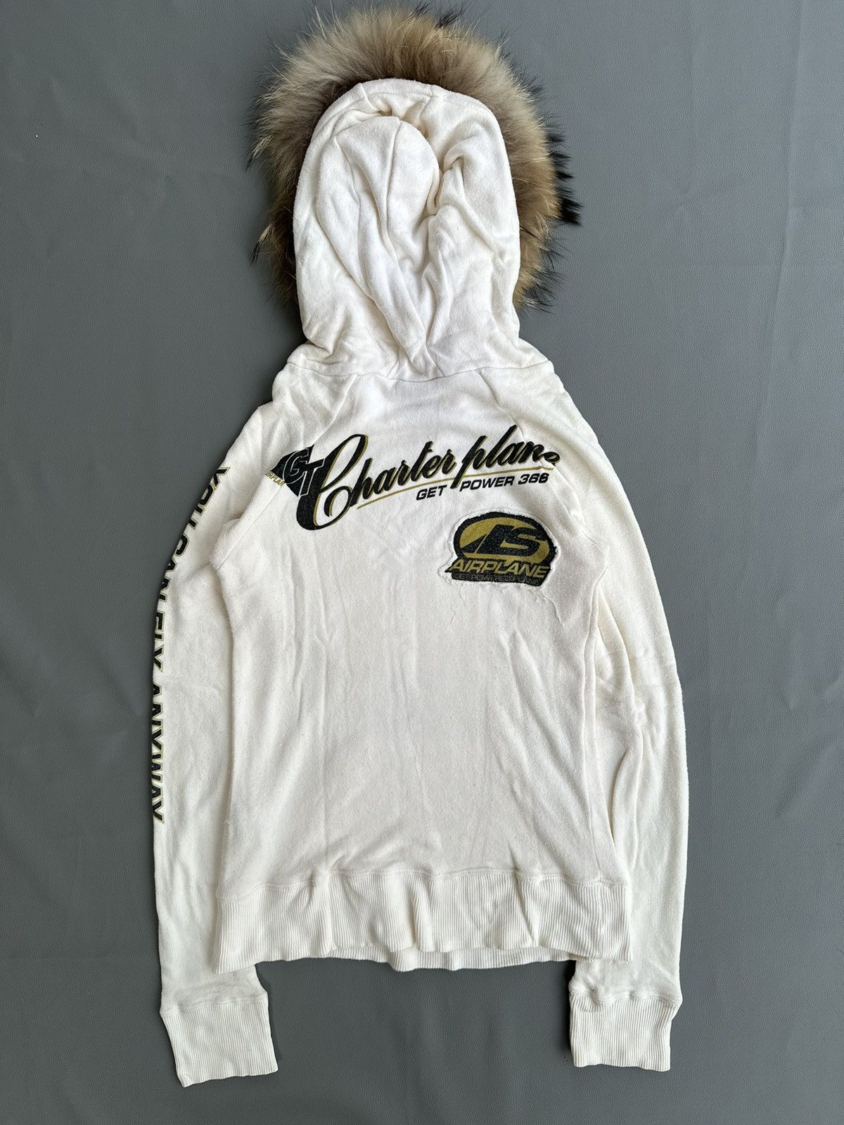 20471120 DISTRESSED AIRPLANE FUR HOODIE IFSIXWASNINE LGB STYLE Size XXS / US 00 / IT 34 - 2 Thumbnail