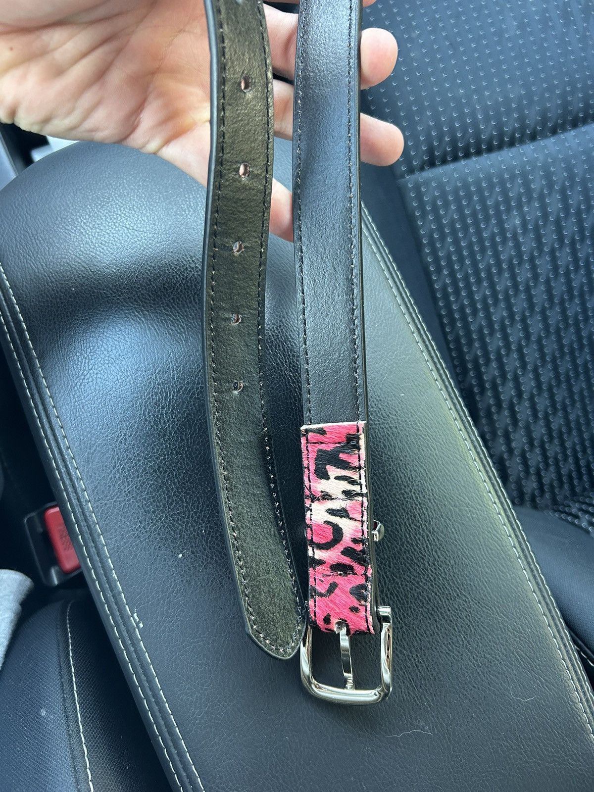 Stussy Stussy Pony Hair Dress Belt Pink Cheetah Print | Grailed