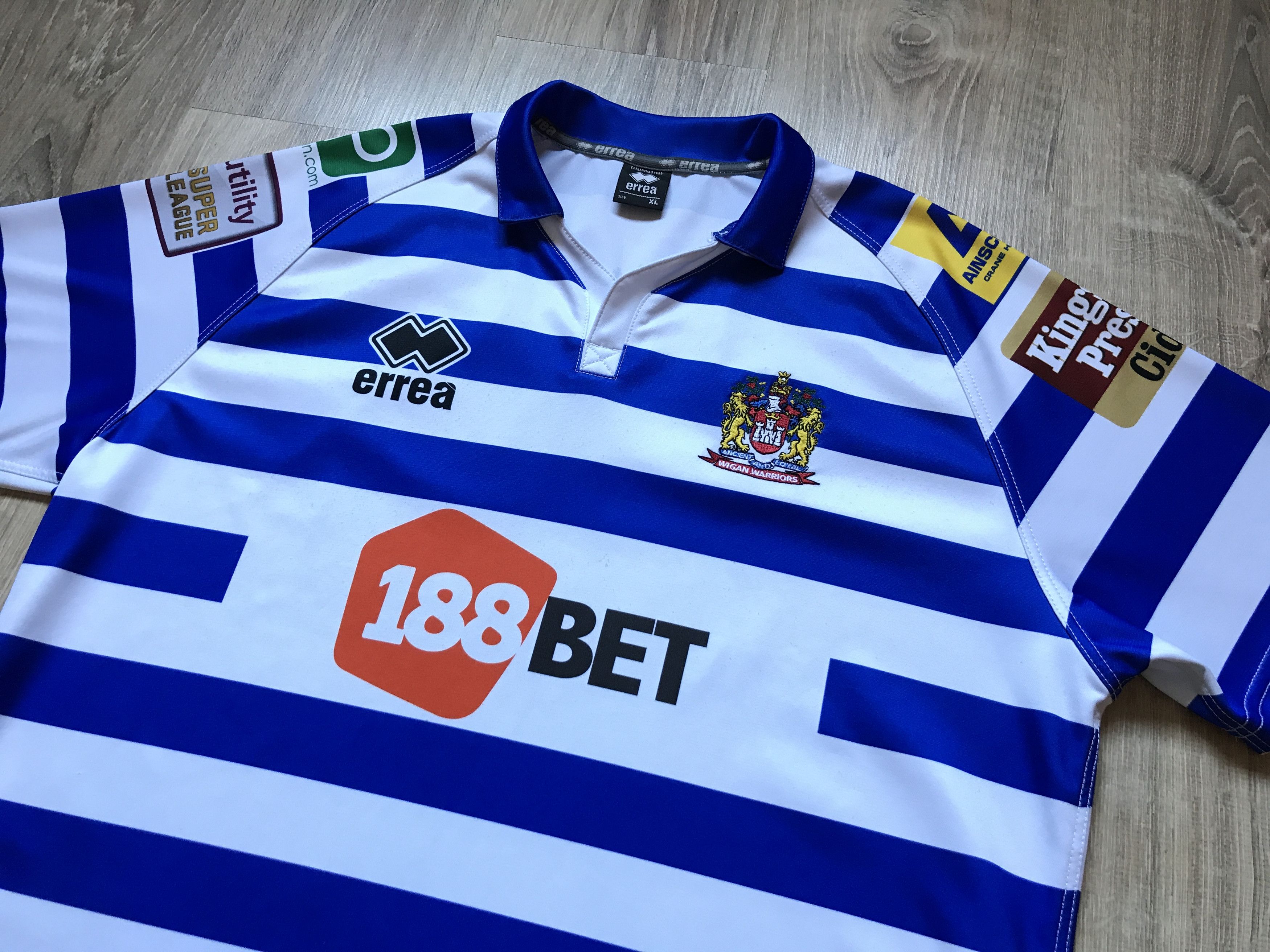 Errea Errea Wigan Warriors Rugby League Shirt Size US XL / EU 56 / 4 - 4 Thumbnail