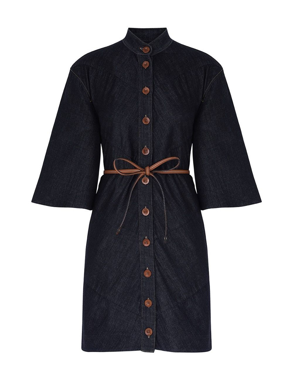 Zimmermann oc11z1025 Acacia Denim Mini Shirt Dress in Blue Size M / US 6-8 / IT 42-44 - 1 Thumbnail