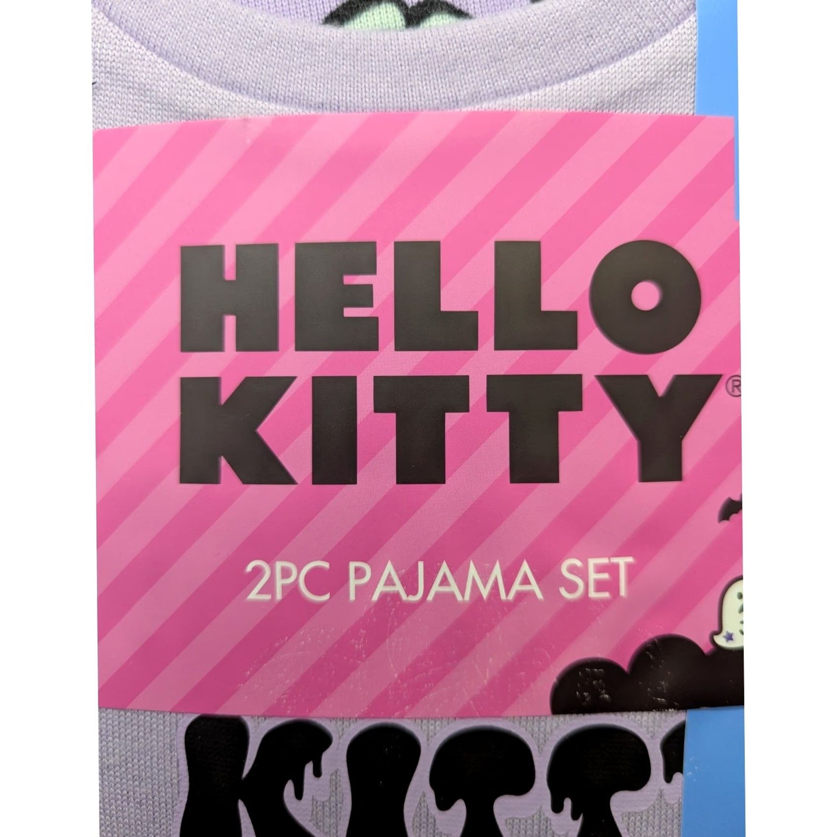 Vintage Hello Kitty Pajama Set Womens Large Purple Mummy Frankenstein 2PC NEW Size ONE SIZE - 3 Thumbnail