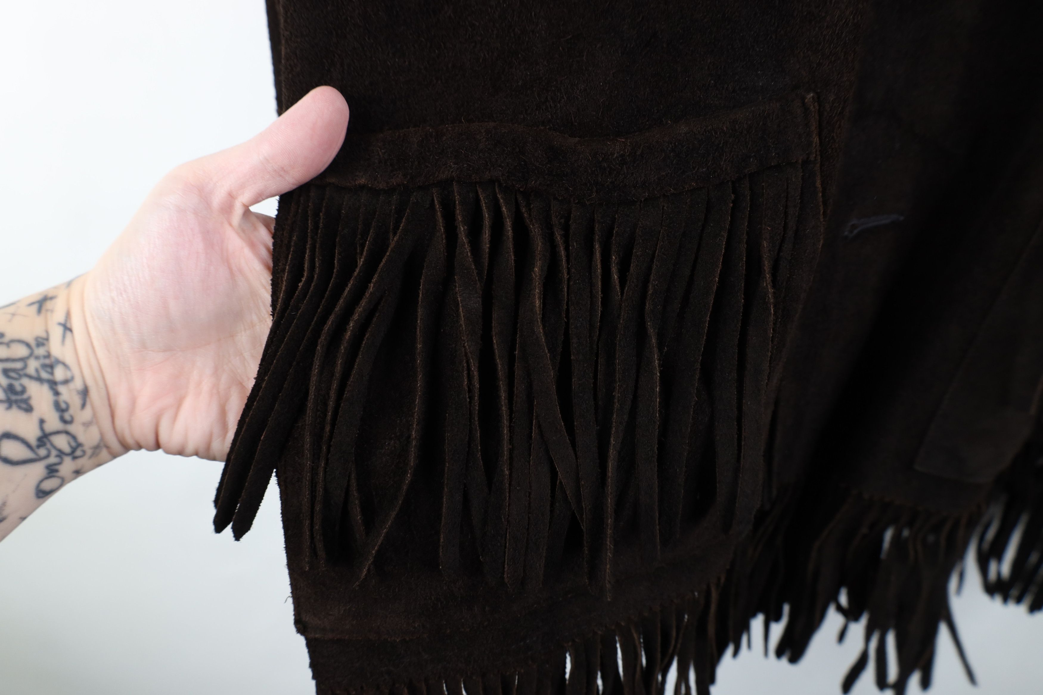 Vintage Vintage 70s Skaggerac Hippie Fringed Suede Leather Jacket Size US XL / EU 56 / 4 - 6 Thumbnail