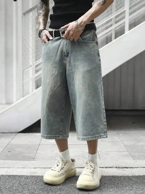Japanese Brand VINTAGE retro Y2K DRIP jeans shorts jorts Size US 34 / EU 50 - 3 Thumbnail