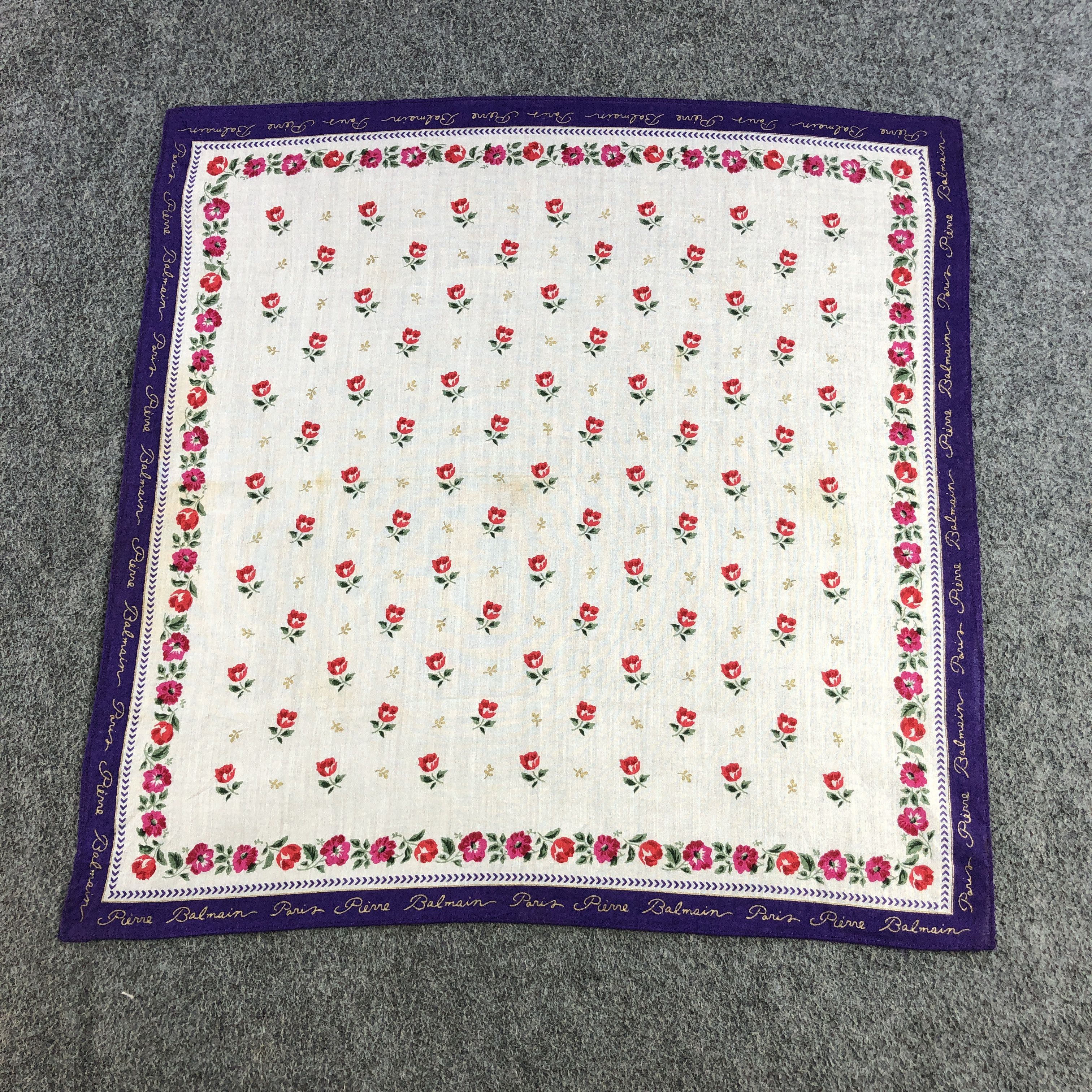 Pierre Balmain × Vintage Pierre Balmain Handkerchief Neckerchief Bandana H2461 Size ONE SIZE - 2 Thumbnail