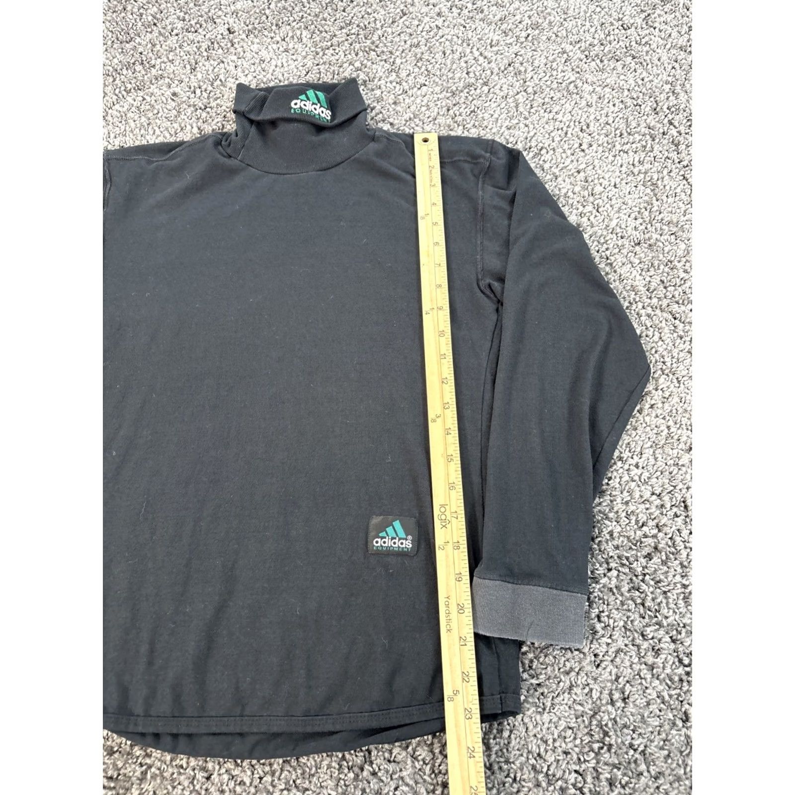 Adidas VINTAGE Adidas Equipment Long-sleeve Mock Neck Sweatshirt Mens M Black 90s Graphic Print Quilted Heavyweight Pullover Soccer Futbol Maradona Size US M / EU 48-50 / 2 - 2 Thumbnail