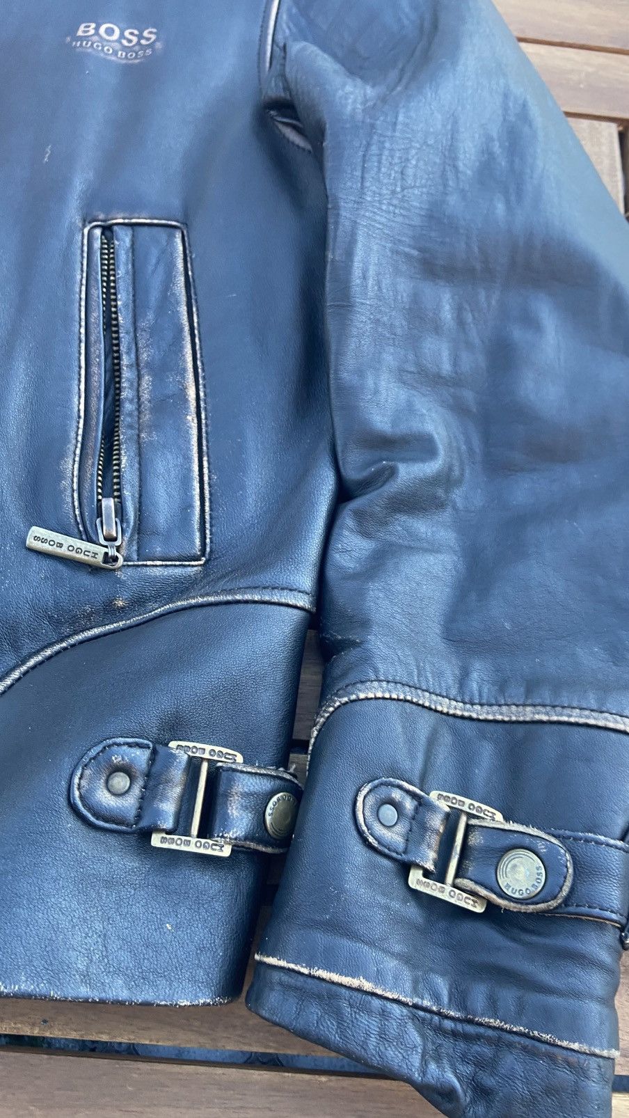 Hugo Boss 🟤Rare Vintage Hugo Boss Leather Jacket🟤 Size US S / EU 44-46 / 1 - 13 Thumbnail