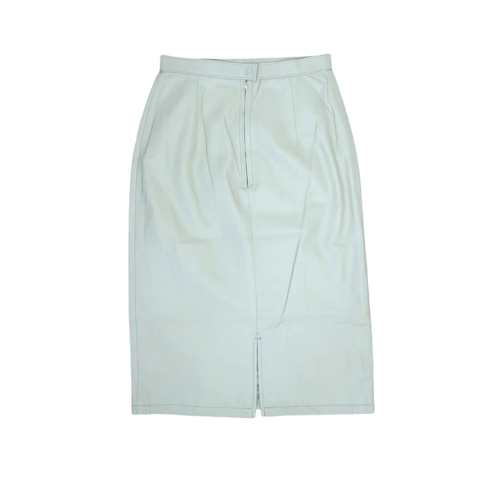 Vintage VINTAGE Prezzia Leather Knee Length Pencil Skirt 25" 80s 90s Womens Skirt Size 28" / US 6 / IT 42 - 3 Thumbnail