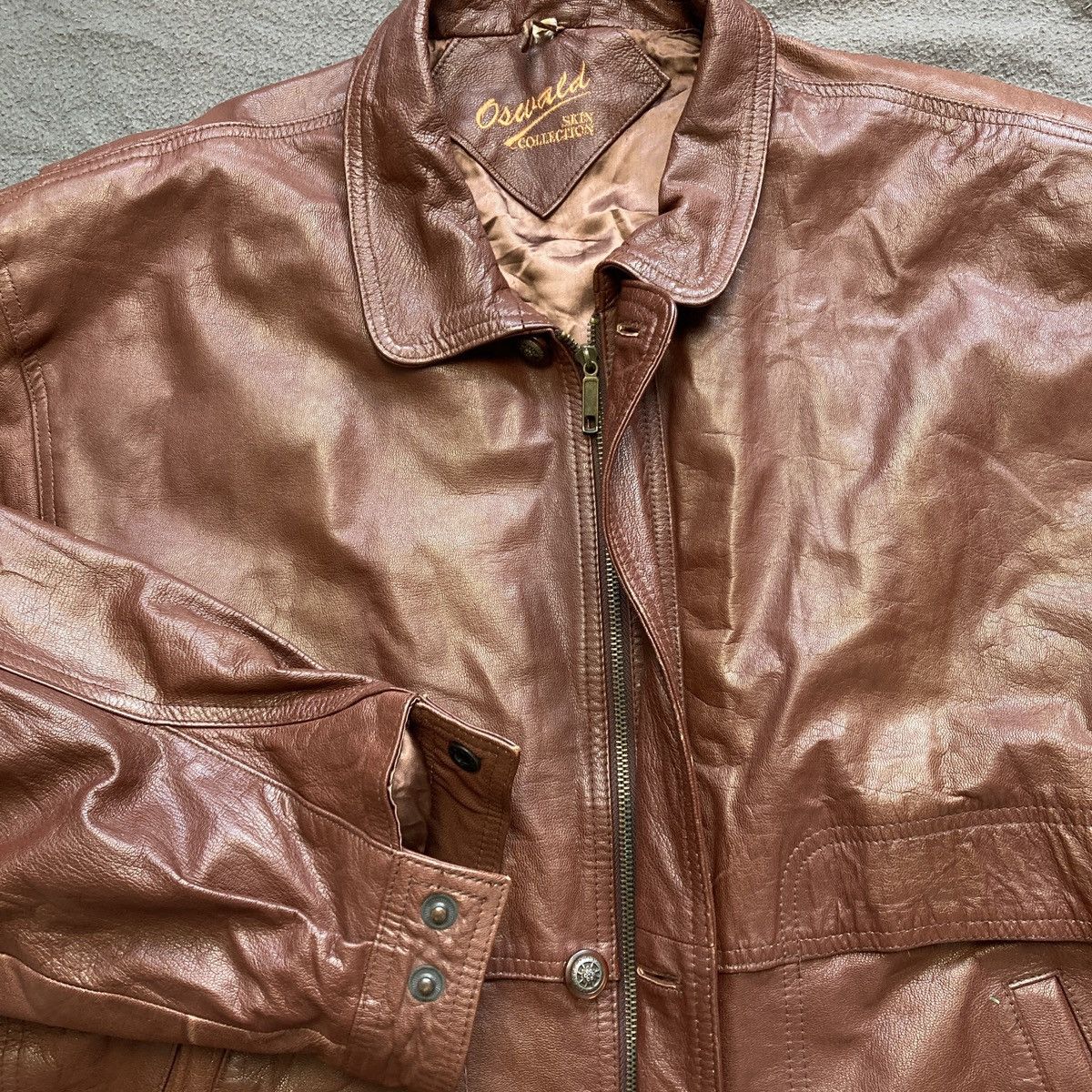 Japanese Brand × Vintage Leather brown opium bomber jacket Size US XL / EU 56 / 4 - 2 Thumbnail