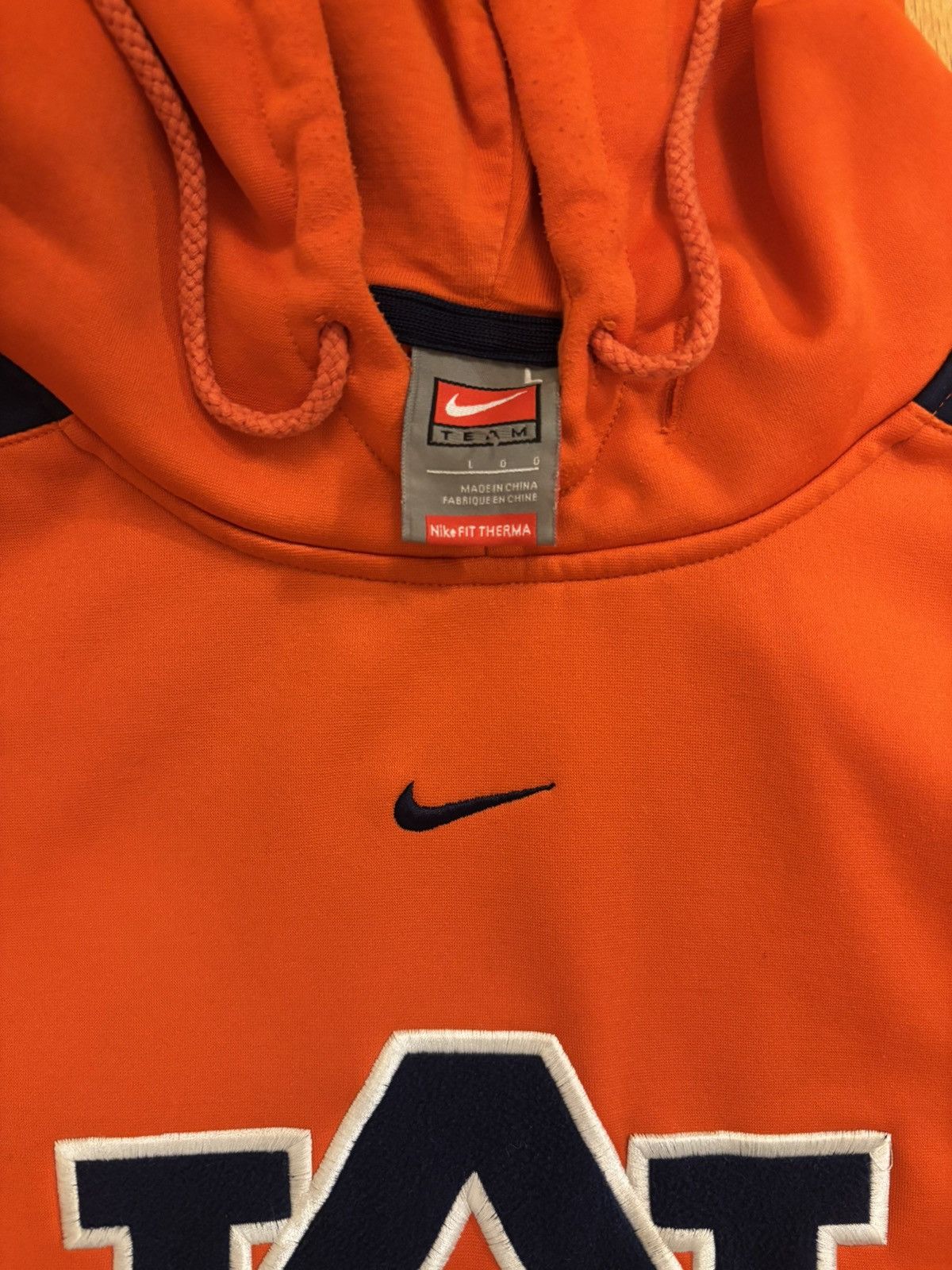 Nike Vintage 90s Nike center swoosh Auburn hoodie. Size US L / EU 52-54 / 3 - 4 Thumbnail