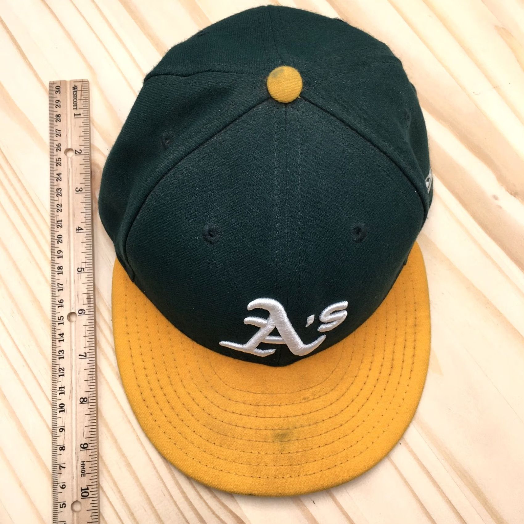 New Era New Era Oakland Athletics Baseball Cap Hat Mens Green 7 Fitted Embroidered Logo Size ONE SIZE - 4 Thumbnail