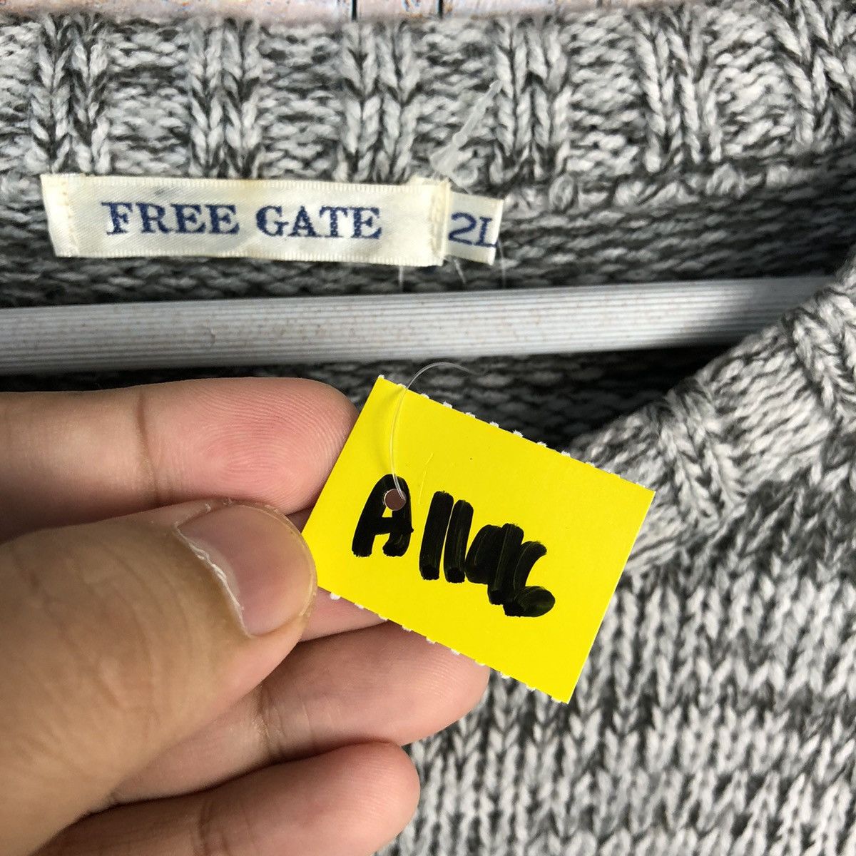 Homespun Knitwear × Japanese Brand Free Gate Grey stripe Knitwear #A1196 Size US XL / EU 56 / 4 - 10 Thumbnail