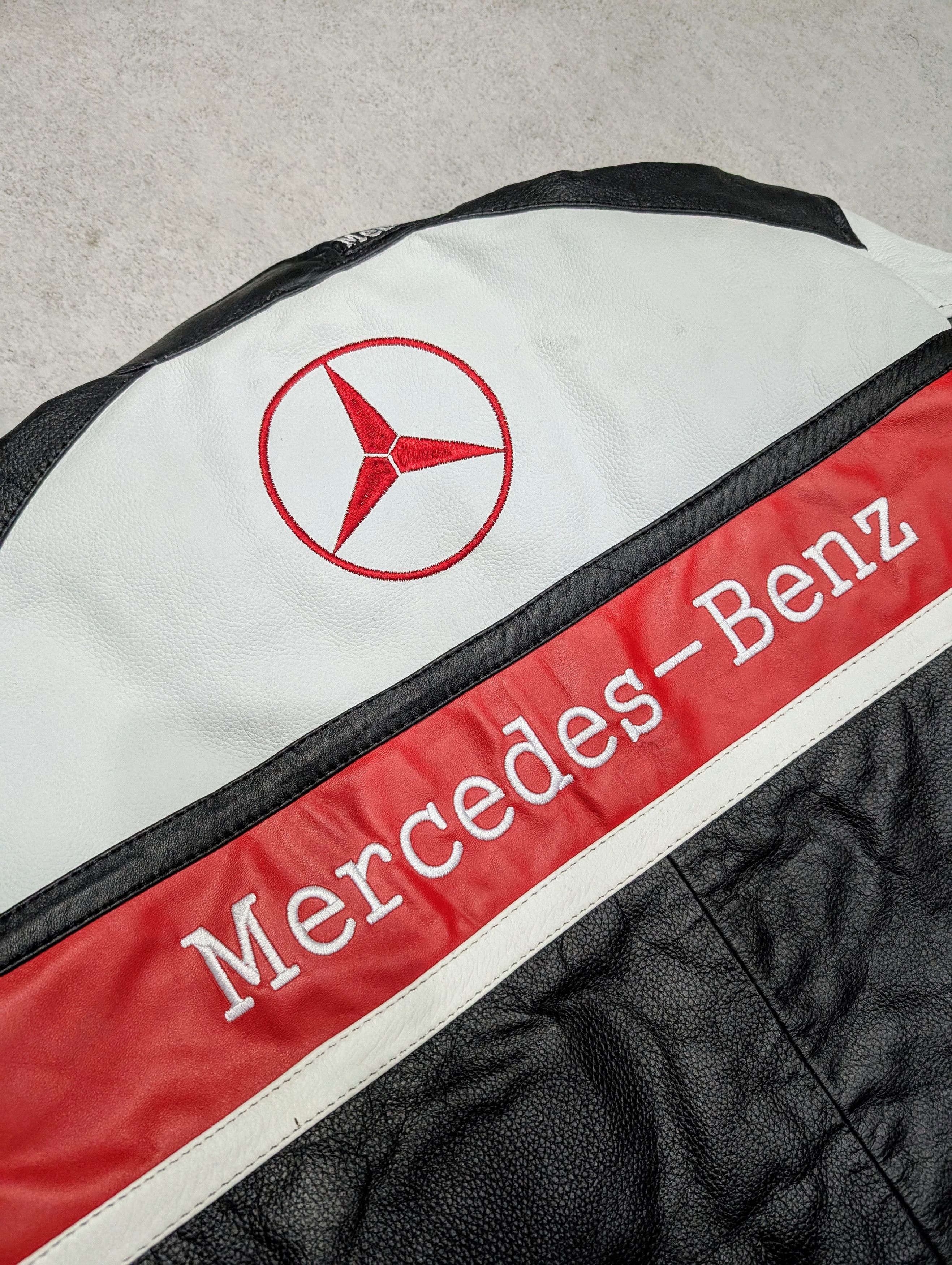 Vintage 💥 Vintage Mercedes Benz 💥 Leather Jacket Streetwear Racing Size M / US 6-8 / IT 42-44 - 8 Thumbnail
