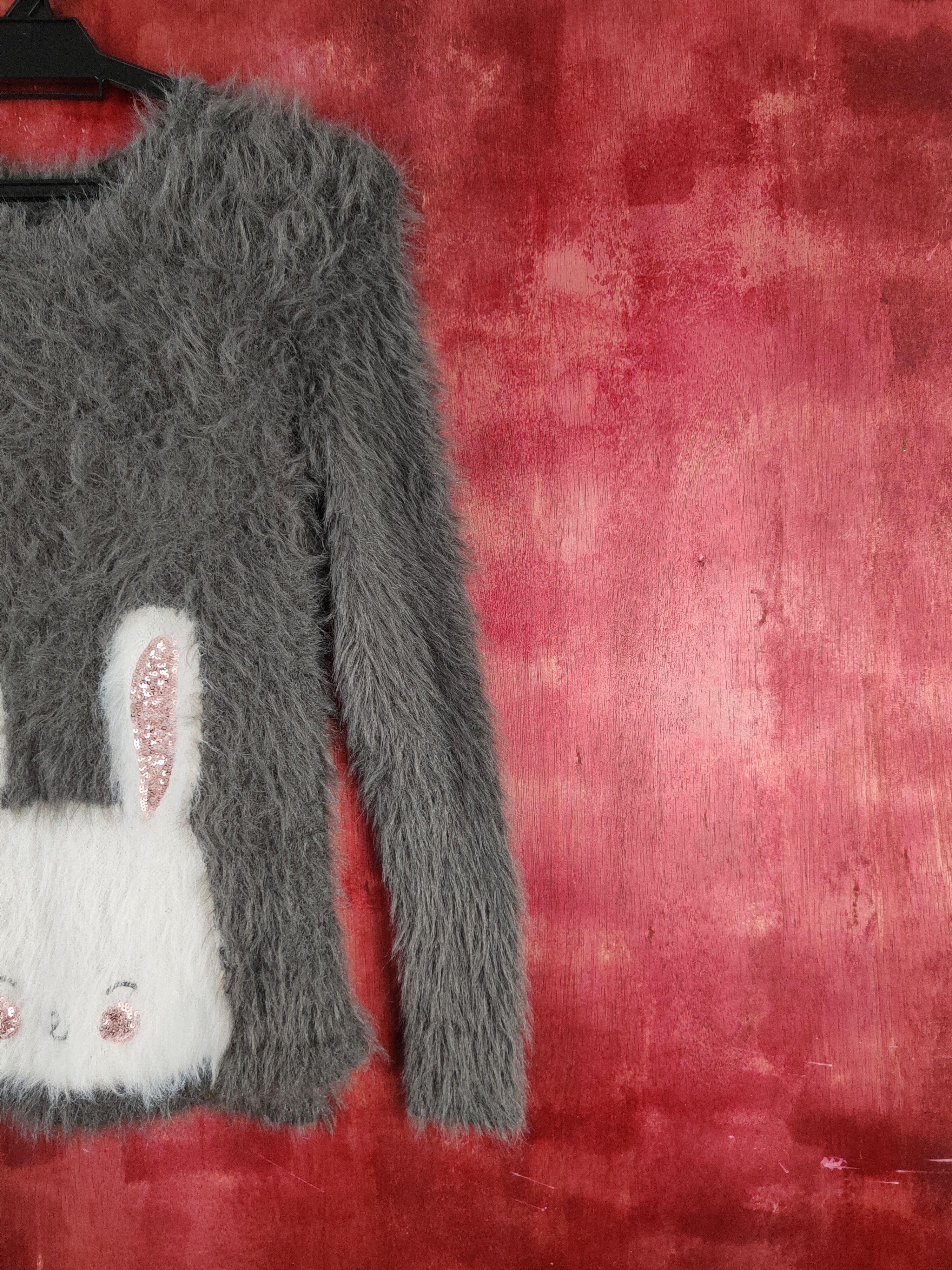 Aran Isles Knitwear H&M Dark Gray Shag Shaggy Fur Mohair Knitwear #S2023 Size S / US 4 / IT 40 - 6 Thumbnail