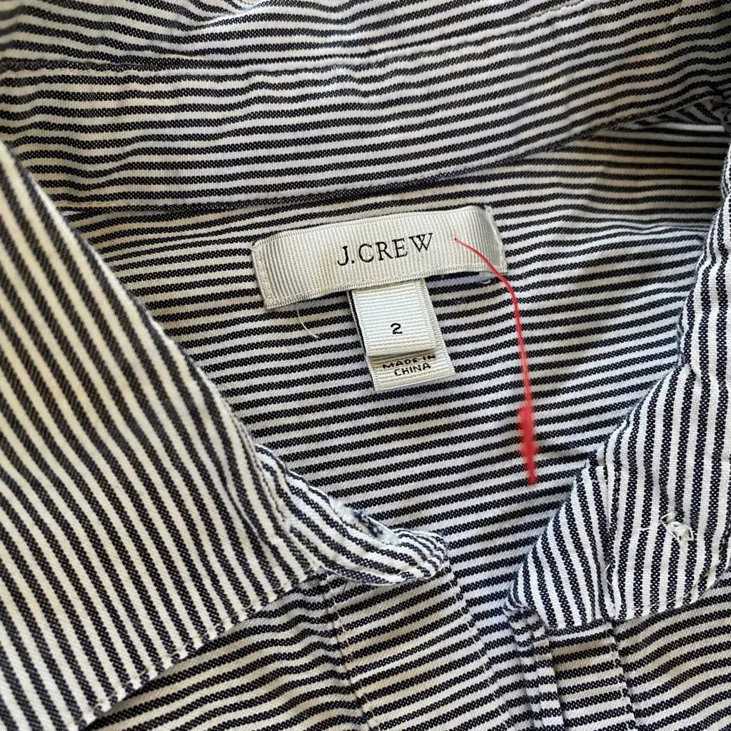 J.Crew J.Crew Striped Cotton Popover Shirt Size XS / US 0-2 / IT 36-38 - 5 Thumbnail