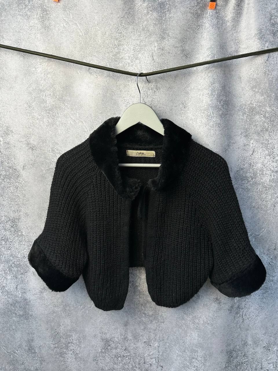 Elisa Cavaletti Bottega by Elisa Cavaletti Knitted Fur-Trim Cropped Jacket Size S / US 4 / IT 40 - 2 Thumbnail