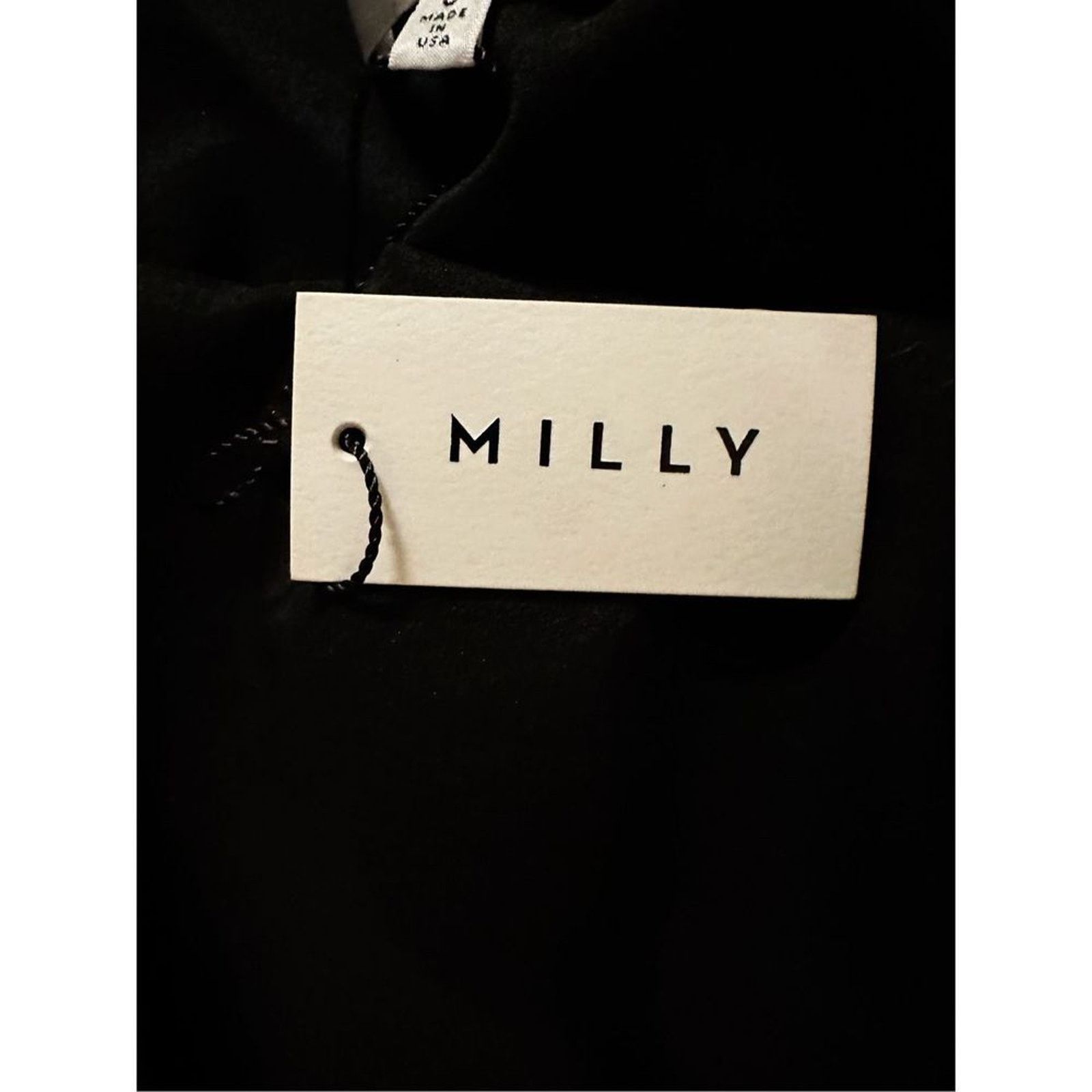 MILLY Milly Scoop Neck Sequin Dot Tee Blouse Black Size 6 NWT Size M / US 6-8 / IT 42-44 - 14 Thumbnail