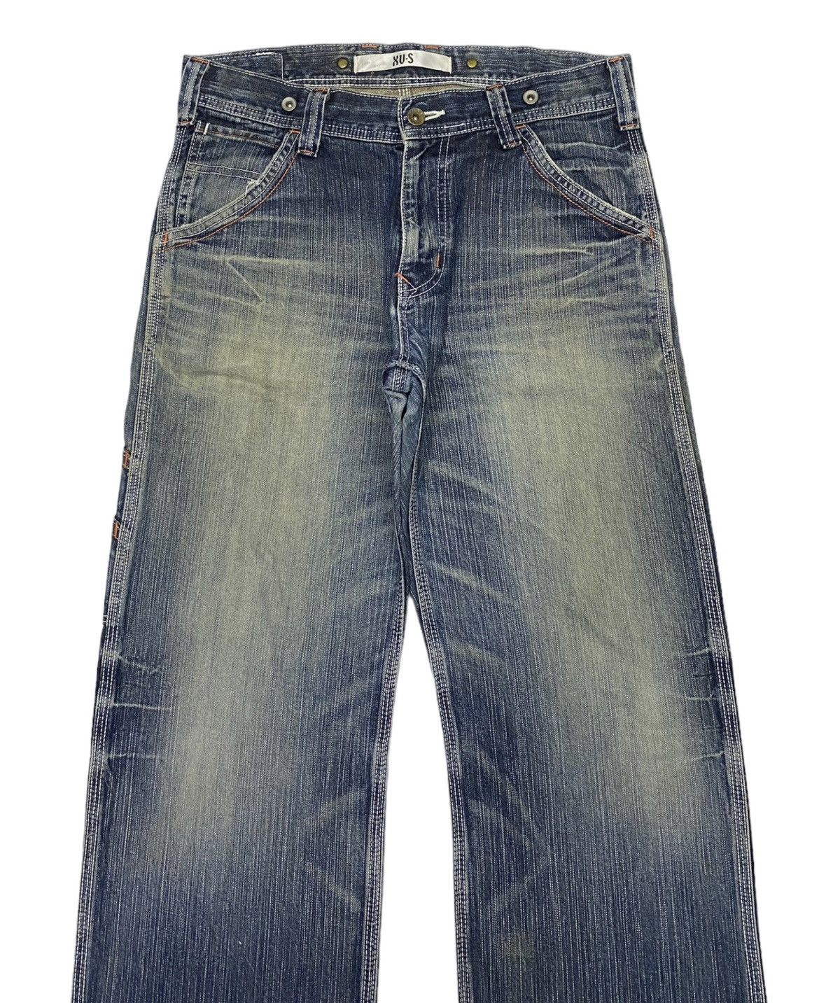 Hysteric Glamour × Japanese Brand EDWIN XV-S CARPENTER BAGGY DISTRESSED DENIM JEANS Size US 33 - 4 Thumbnail