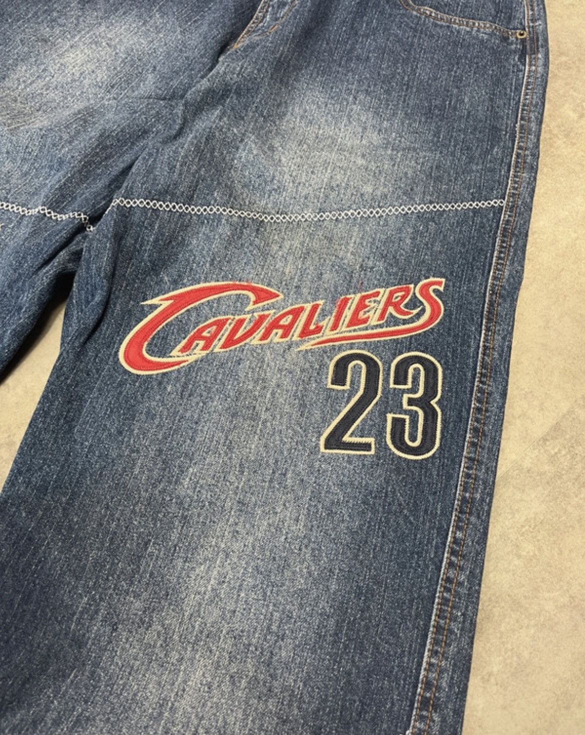 Other UNK NBA Cavaliers 23 Baggy Denim Size 34 Y2K Size US 34 / EU 50 - 3 Thumbnail