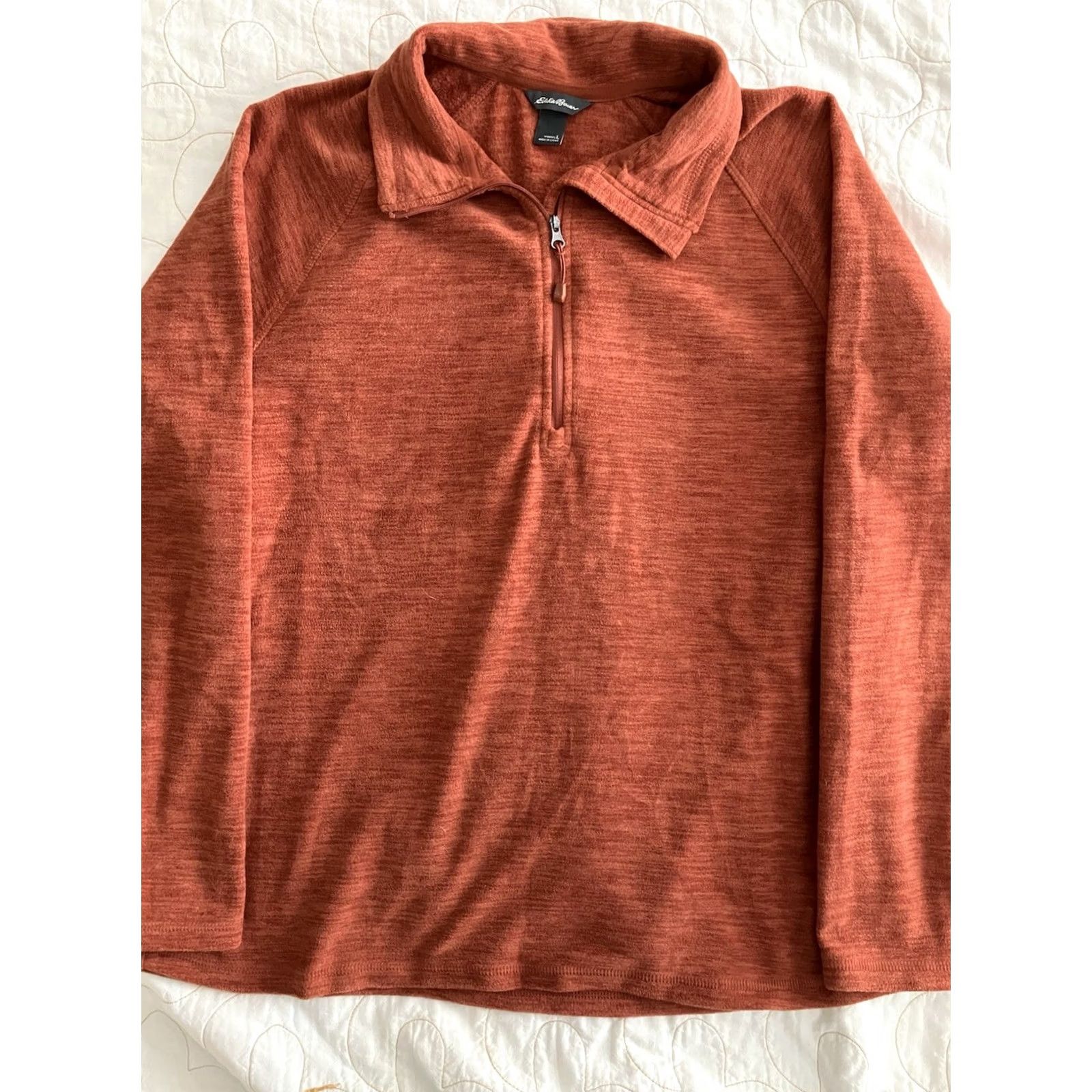 Eddie Bauer Eddie Bauer Fleece Pullover 1/4 Zip Orange Womens Large sweater Regular stretch solid Size L / US 10 / IT 46 - 3 Thumbnail