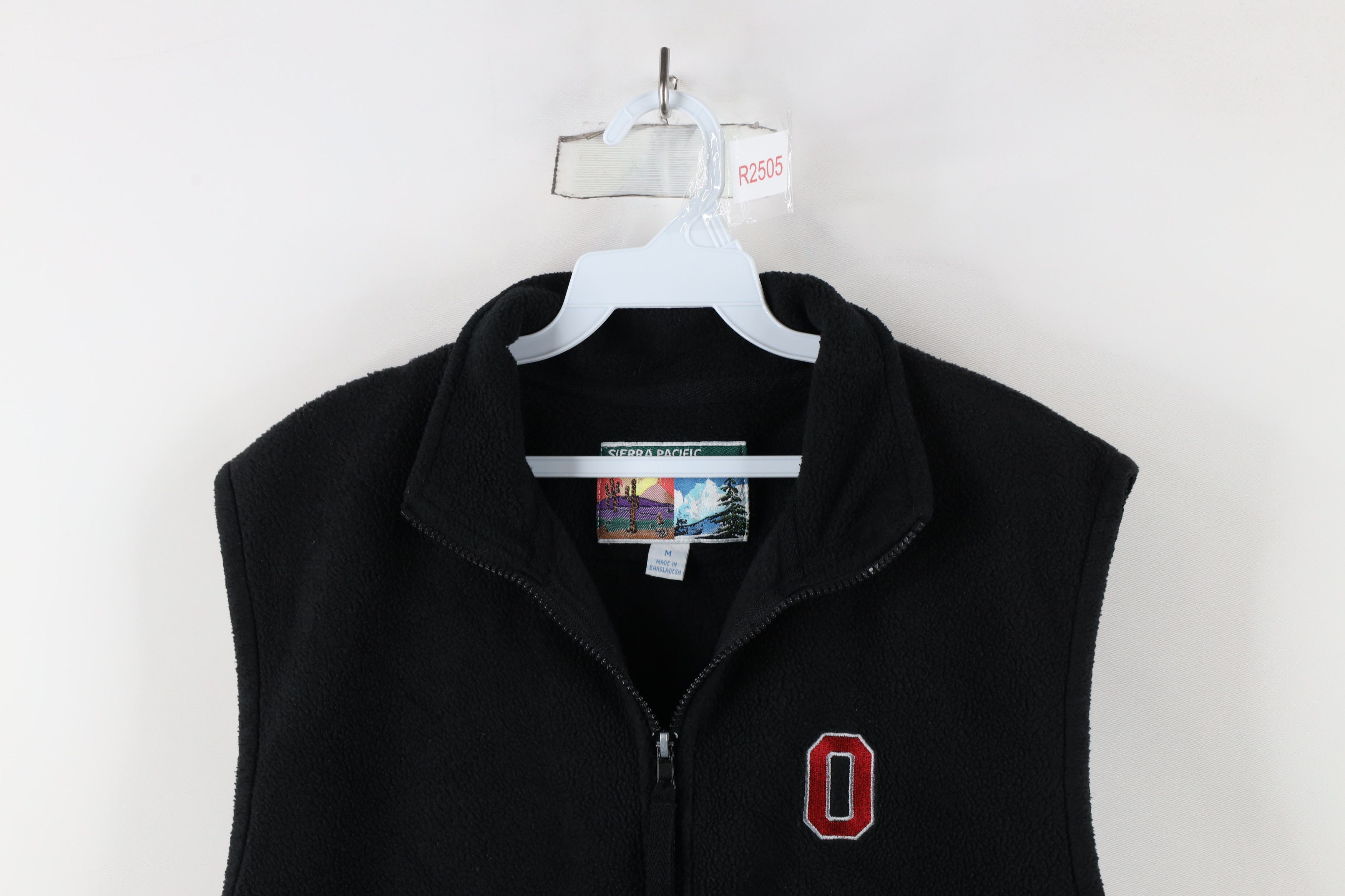 Vintage Vintage 90s University Full Zip Fleece Vest Jacket Black Size US M / EU 48-50 / 2 - 2 Thumbnail