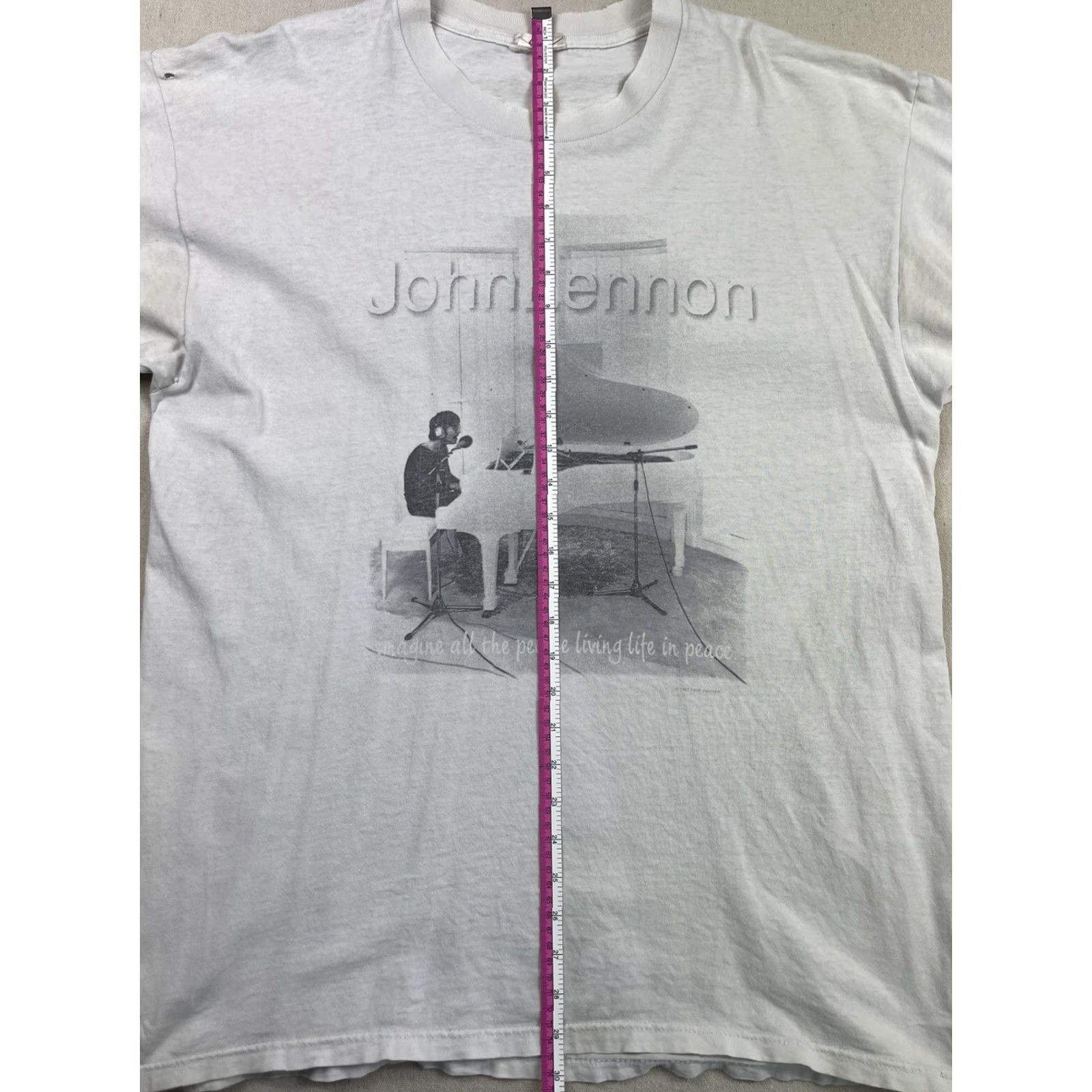 Vintage VINTAGE John Lennon T Shirt Cronies XL White Crew Neck 70s 1970s 90s Imagine Peace Yoko Ono Unisex Adults Shirt Size US XL / EU 56 / 4 - 7 Thumbnail