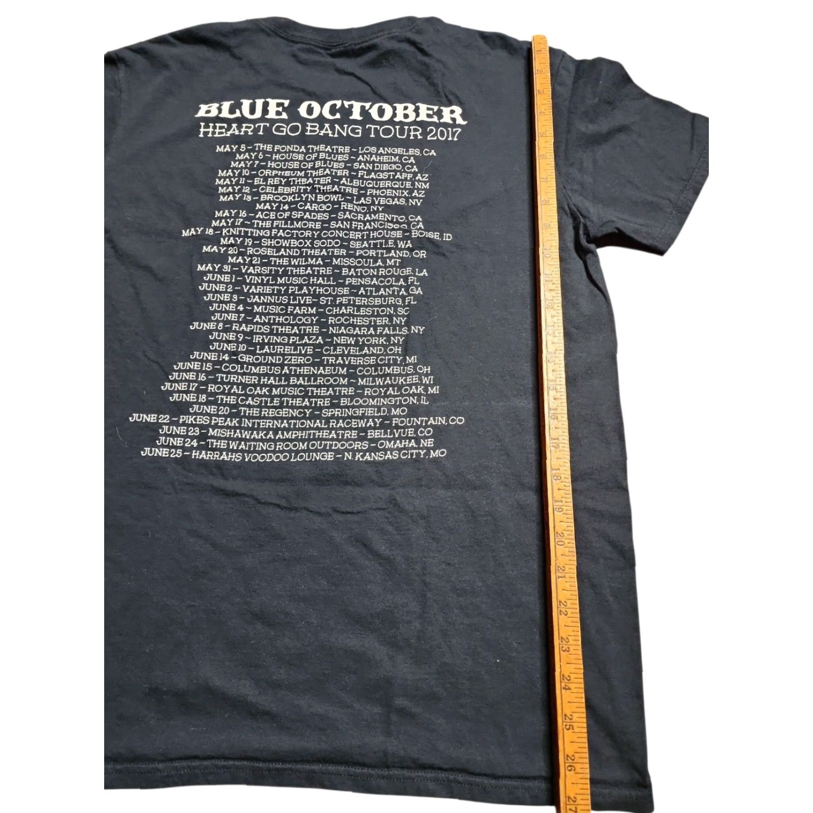 Anvil VINTAGE Blue October Band T-Shirt Men's Large Short Sleeve Cotton Black 2017 Heart Go Bang Tour Double-Sided Music Concert Size US L / EU 52-54 / 3 - 3 Thumbnail