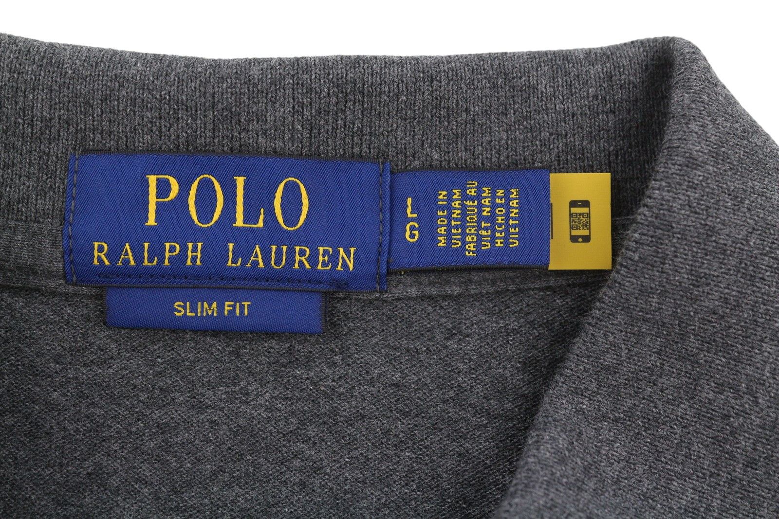 Ralph Lauren SLIM FIT L Dark Grey Melange Cotton Logo 87889 Size US L / EU 52-54 / 3 - 7 Thumbnail