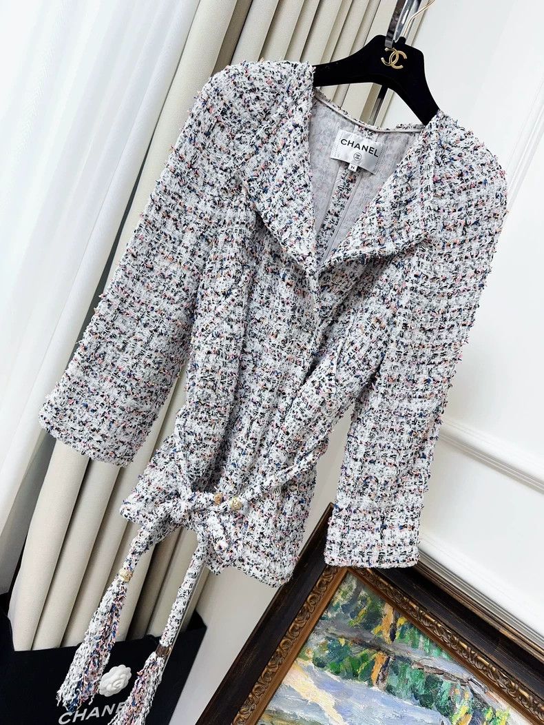 Chanel Greek series mixed-color tweed fine shiny jacket