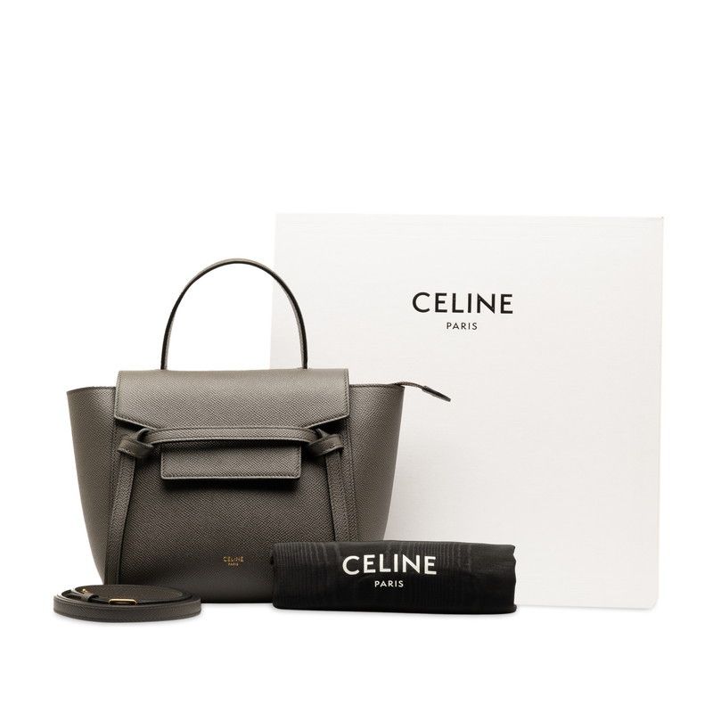 image of Celine Nano Belt Bag Handbag Leather S-Ai-1282 In in Grey, Women's
