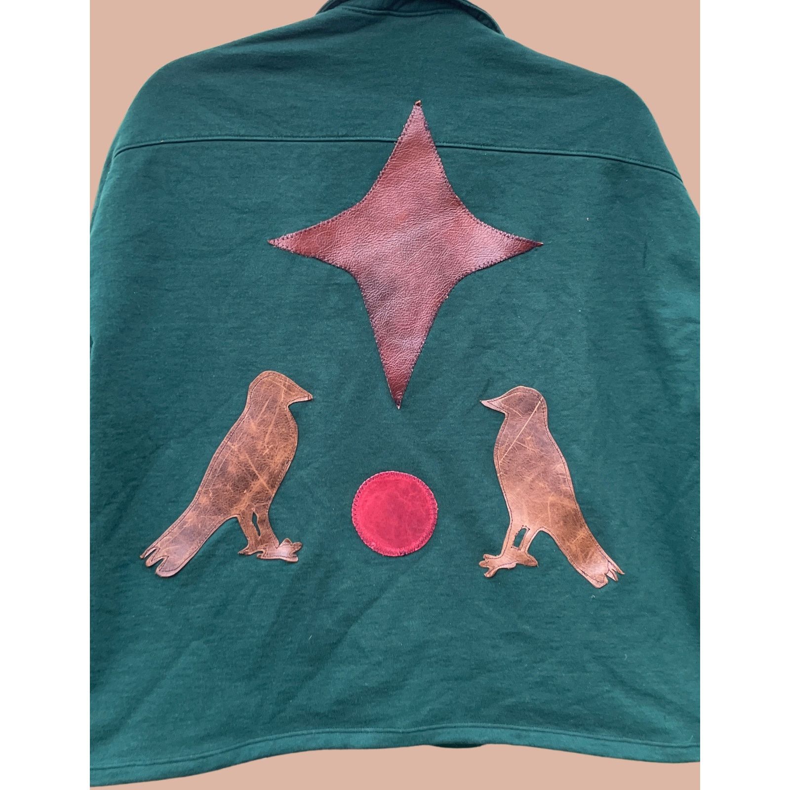 Handmade Upcycled Crow Button Up Shirt Size ONE SIZE - 2 Thumbnail