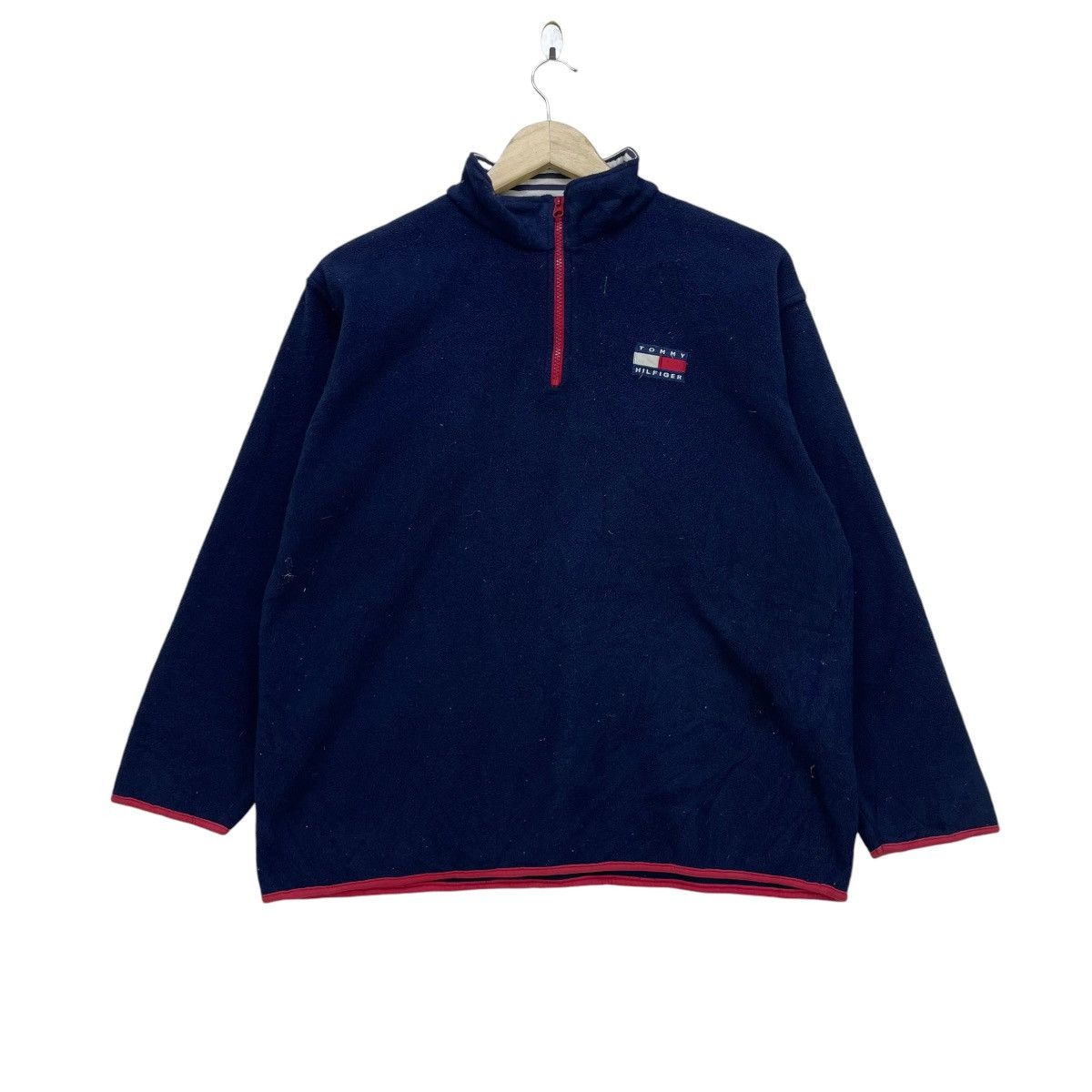 Tommy Hilfiger × Vintage 💥Vintage Tommy Hilfiger Fleece Snap Button Jacket Size US M / EU 48-50 / 2 - 1 Thumbnail