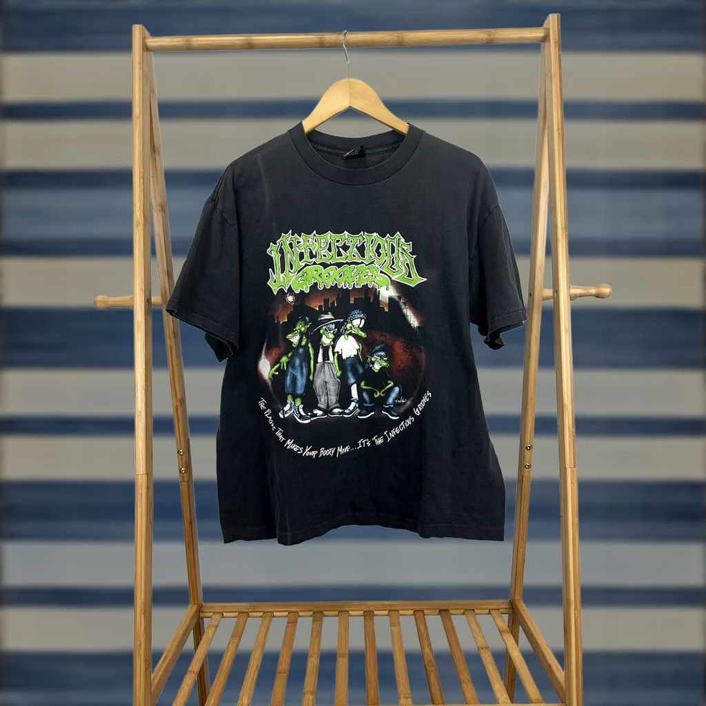 Vintage VINTAGE 90s Infectious Grooves The Plague That Makes Your Booty Move Band T-Shirt XL Black Mens Size US XL / EU 56 / 4 - 1 Thumbnail