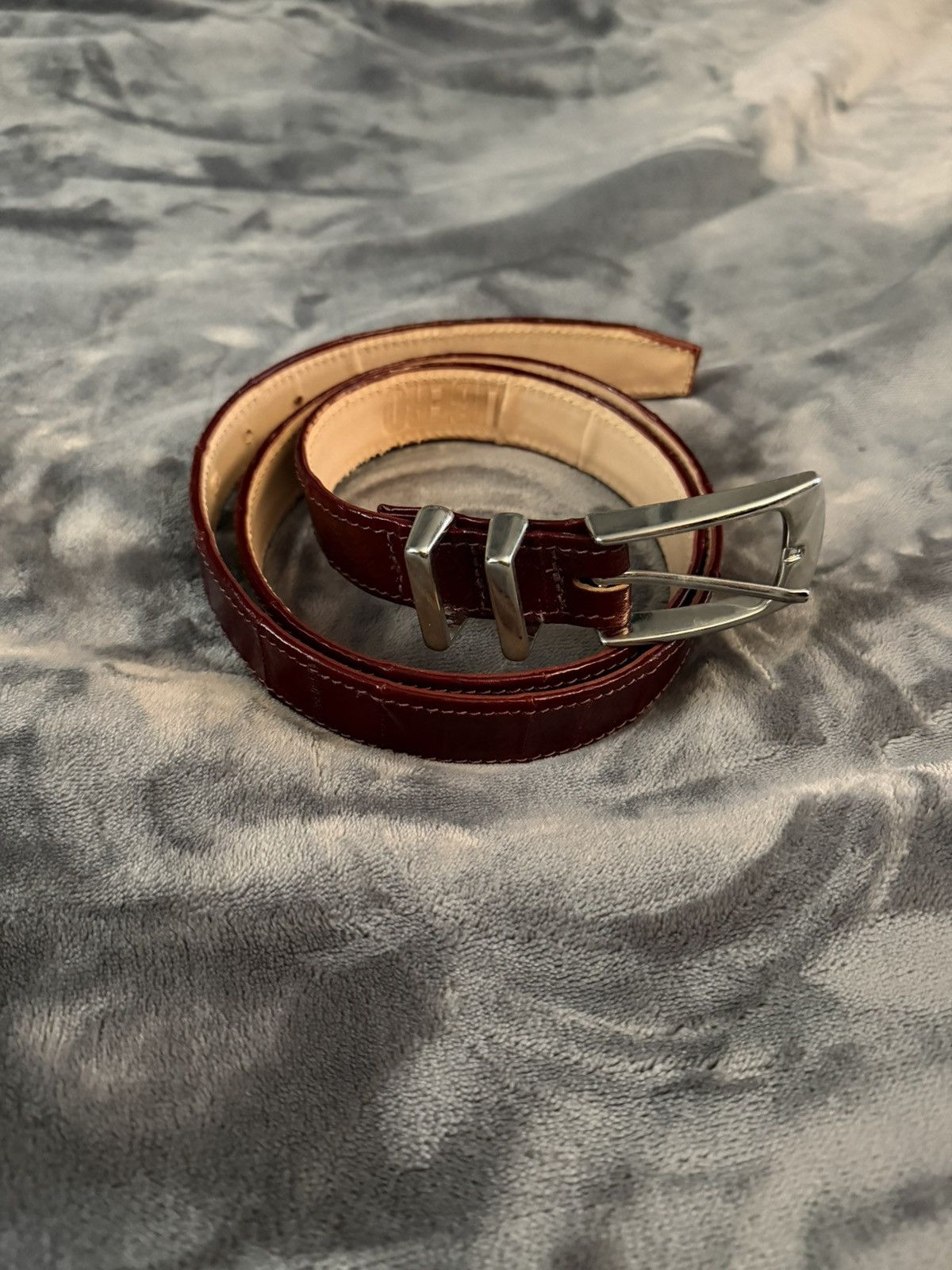 Libero Libero Cintura Burgundy Red Eel Belt Size 40 - 1 Thumbnail