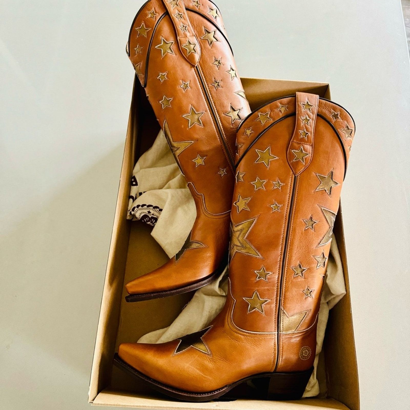 REVOLVE NEW RANCH ROAD Presidio Liberty Star Cowboy Western Boot 5.5 Size US 5.5 / IT 35.5 - 2 Thumbnail