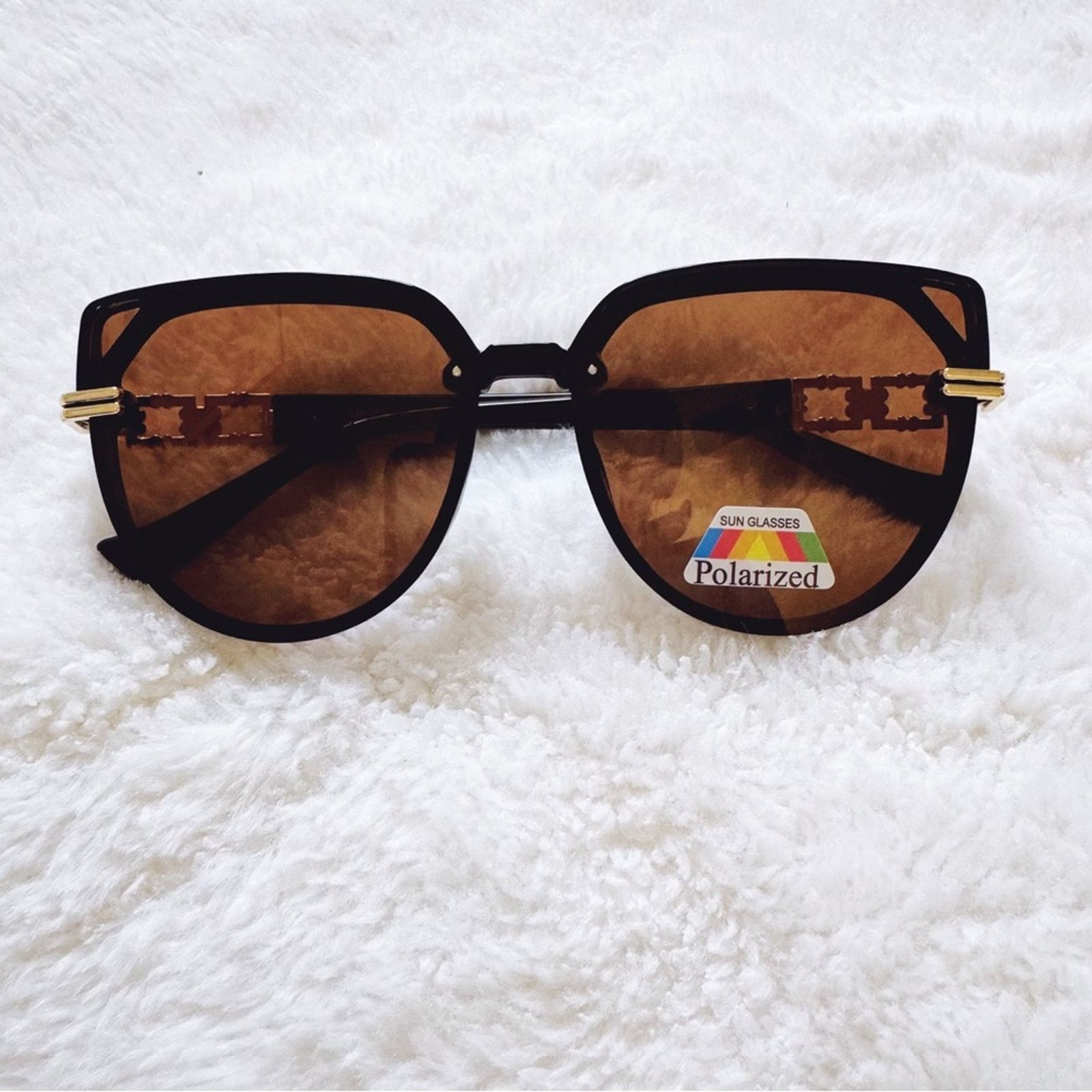 Other Genevieve Clear Brown & Black Rimless Polarized Sunglasses Size ONE SIZE - 1 Thumbnail
