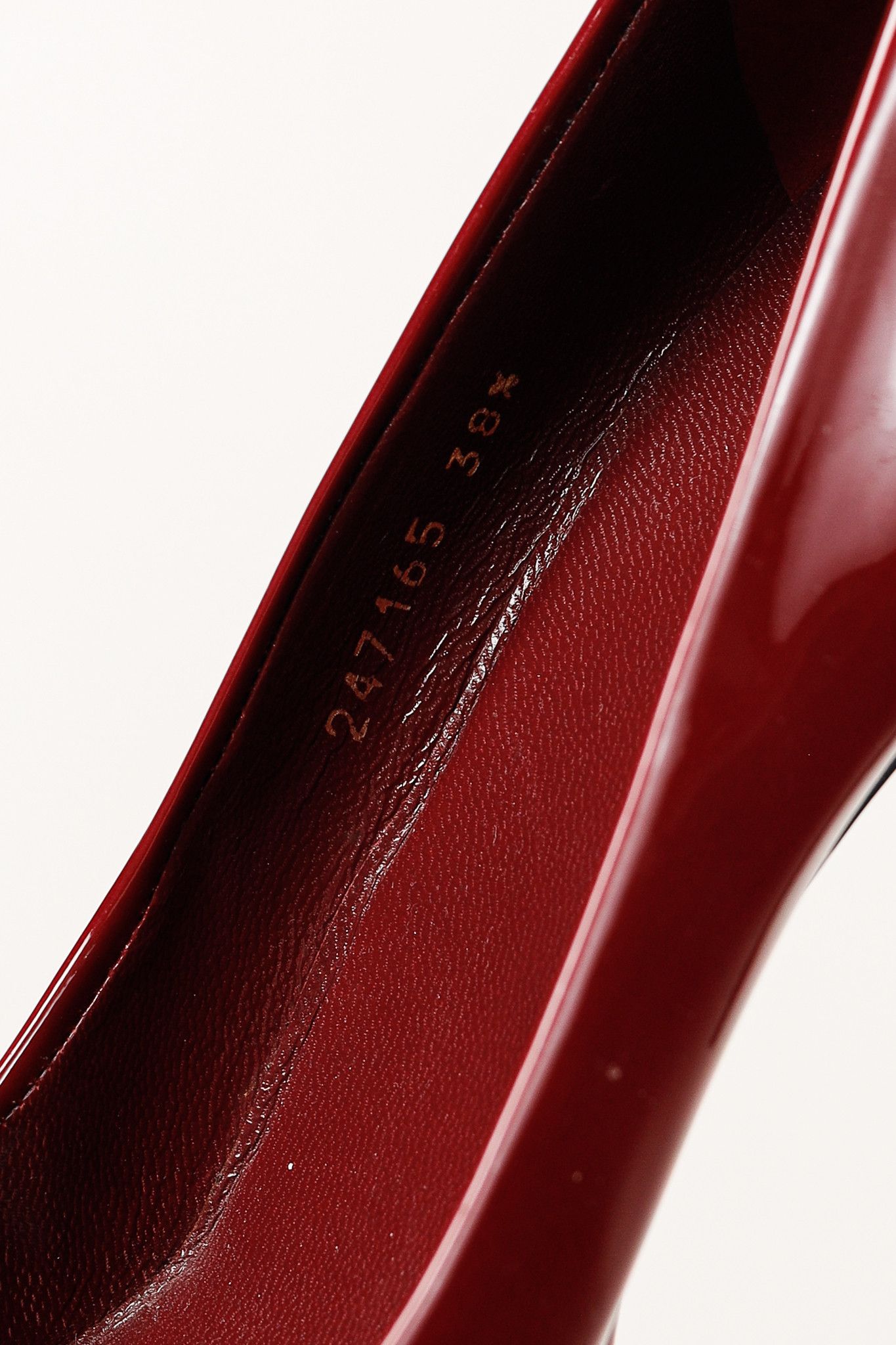 Gucci Gucci Burgundy Vernice Crystal Square-Toe Platform Pumps Size US 8 / IT 38 - 10 Thumbnail