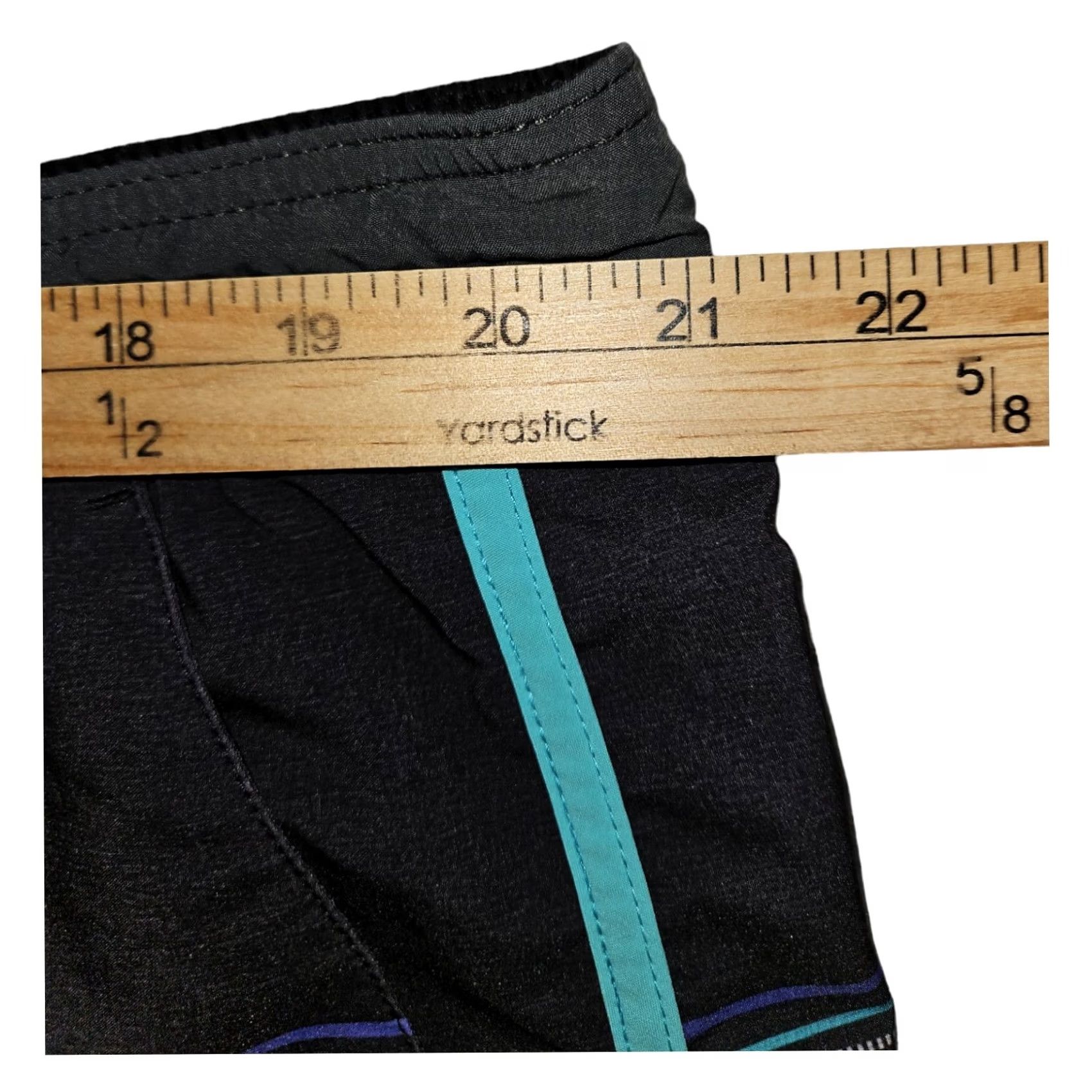 Hurley Hurley Swim Trunks Men XL Black Striped Pockets Drawstring Logo Swimwear Size US 36 / EU 52 - 3 Thumbnail